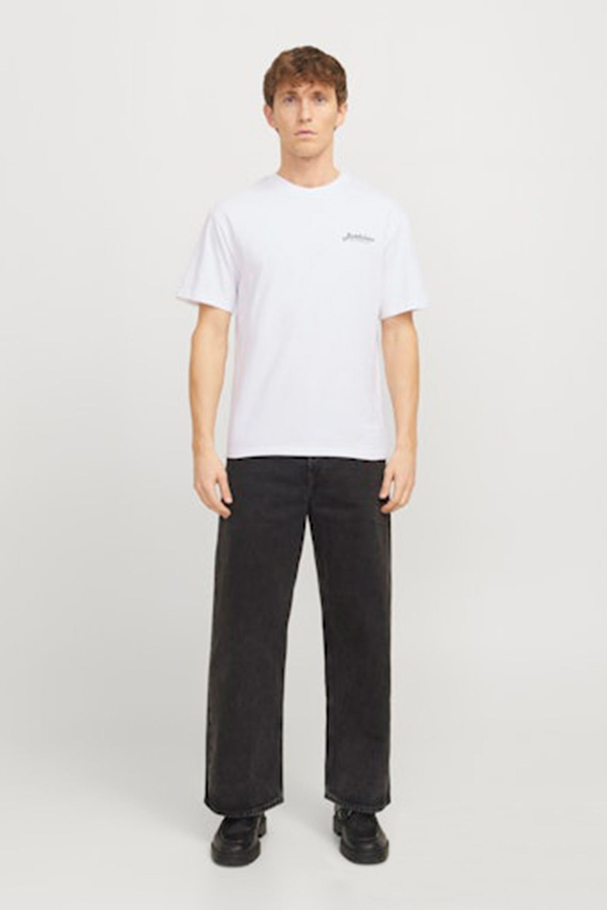 تی شرت مردانه Jjbeau Tee Ss Frontprint Crew Ln White 12275012 Jack & Jones