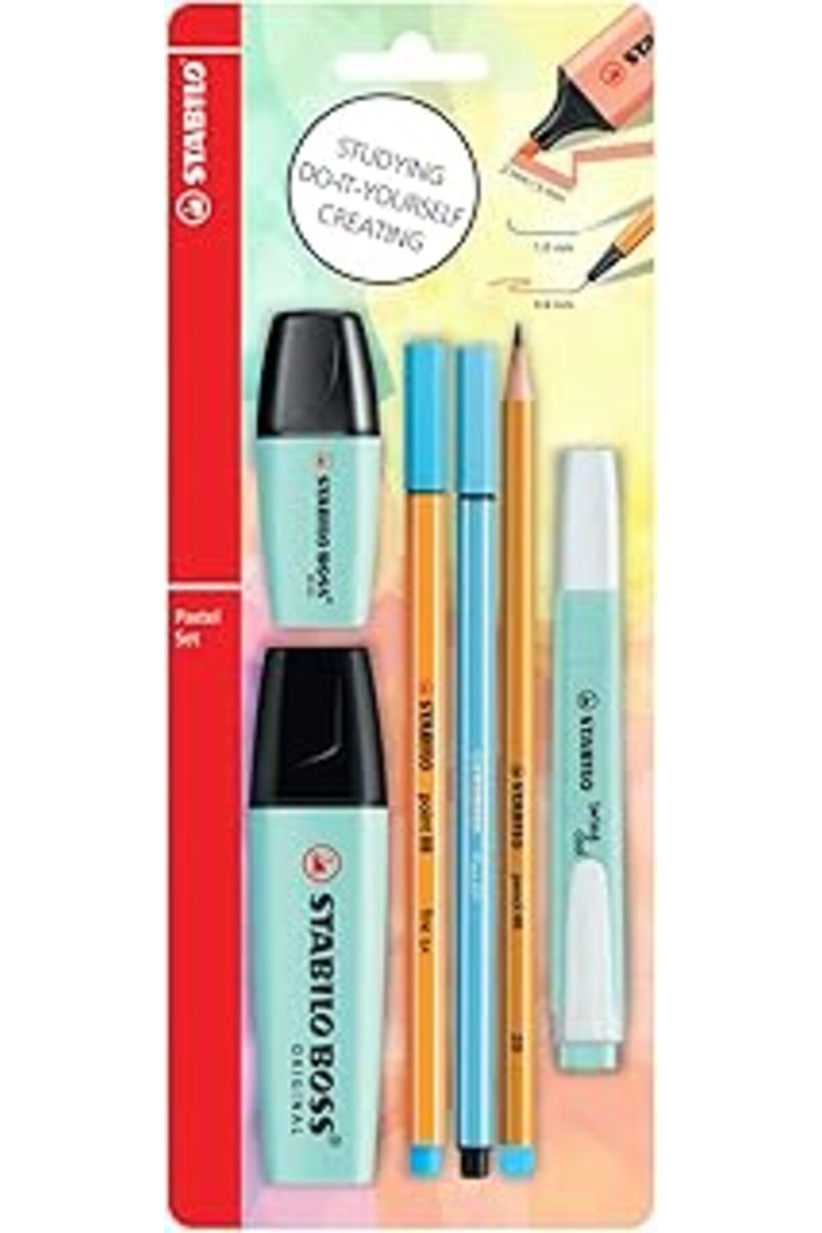 DENİZBİLİŞİM - Kalem Seti - Tek Pastel Renk - 6'Lı Set - Mavi
