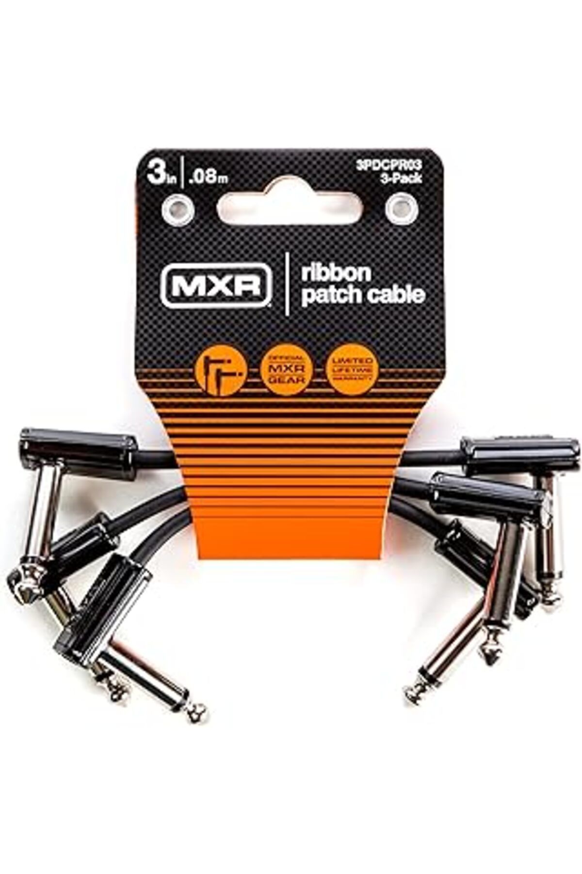 NETWORK ART MXR JIM DUNLOP Şerit Yama Kablosu 3 "| 3"-3 Paket, 1/4-İnç Dik Açı (3PDCPR03)