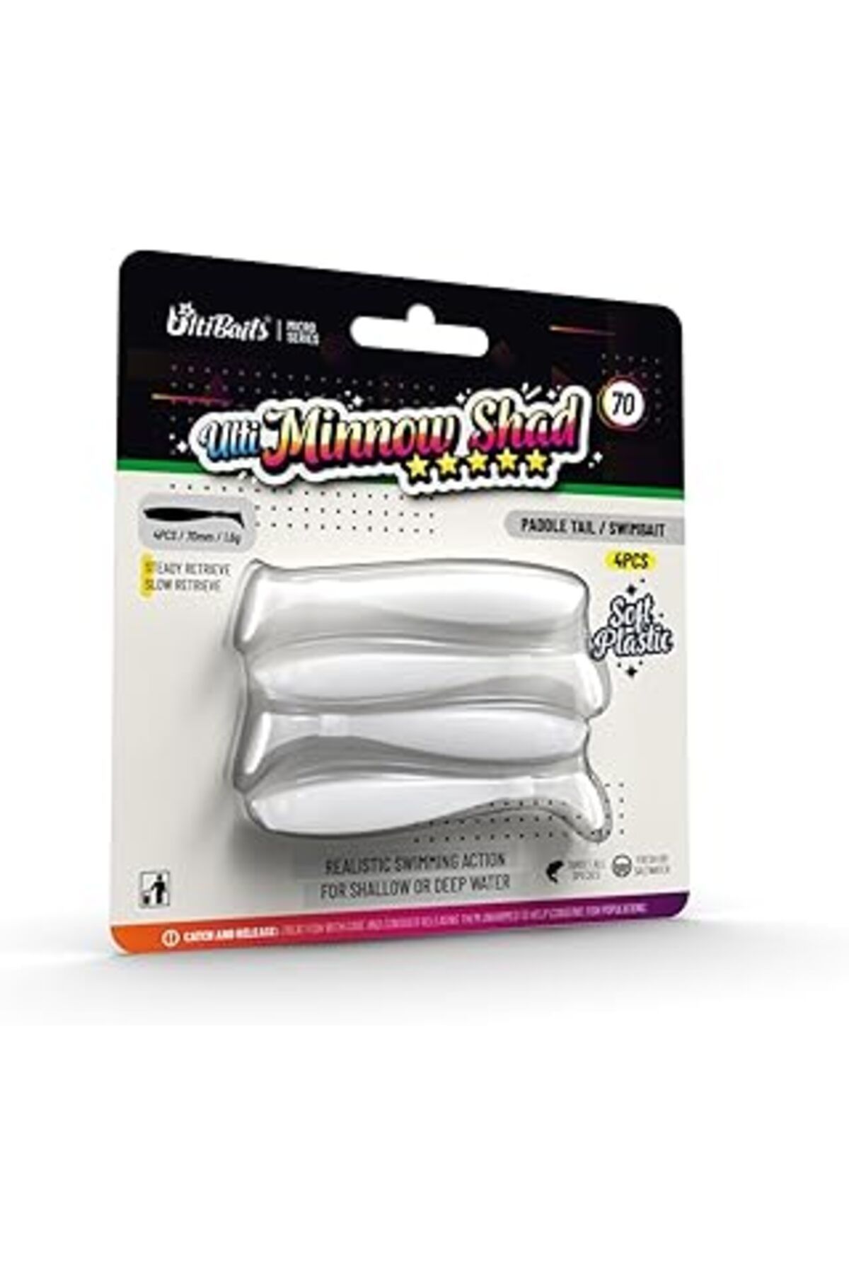 robotrend Ultibaits Minnow Shad Silikon Yem 70Mm 1,6Gr 4 Adet