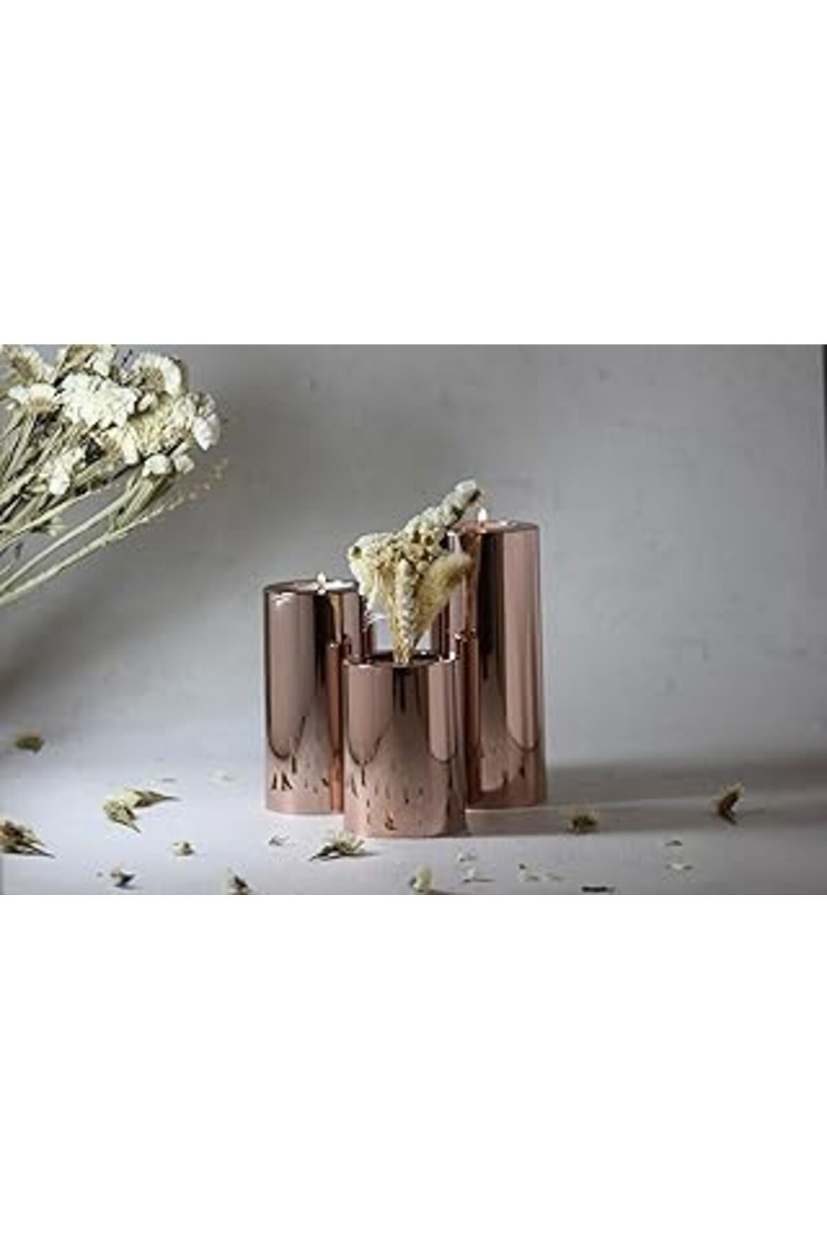 Pazarcan Decovaleira 3'Lü Tealight Mumluk Seti (Bakir)