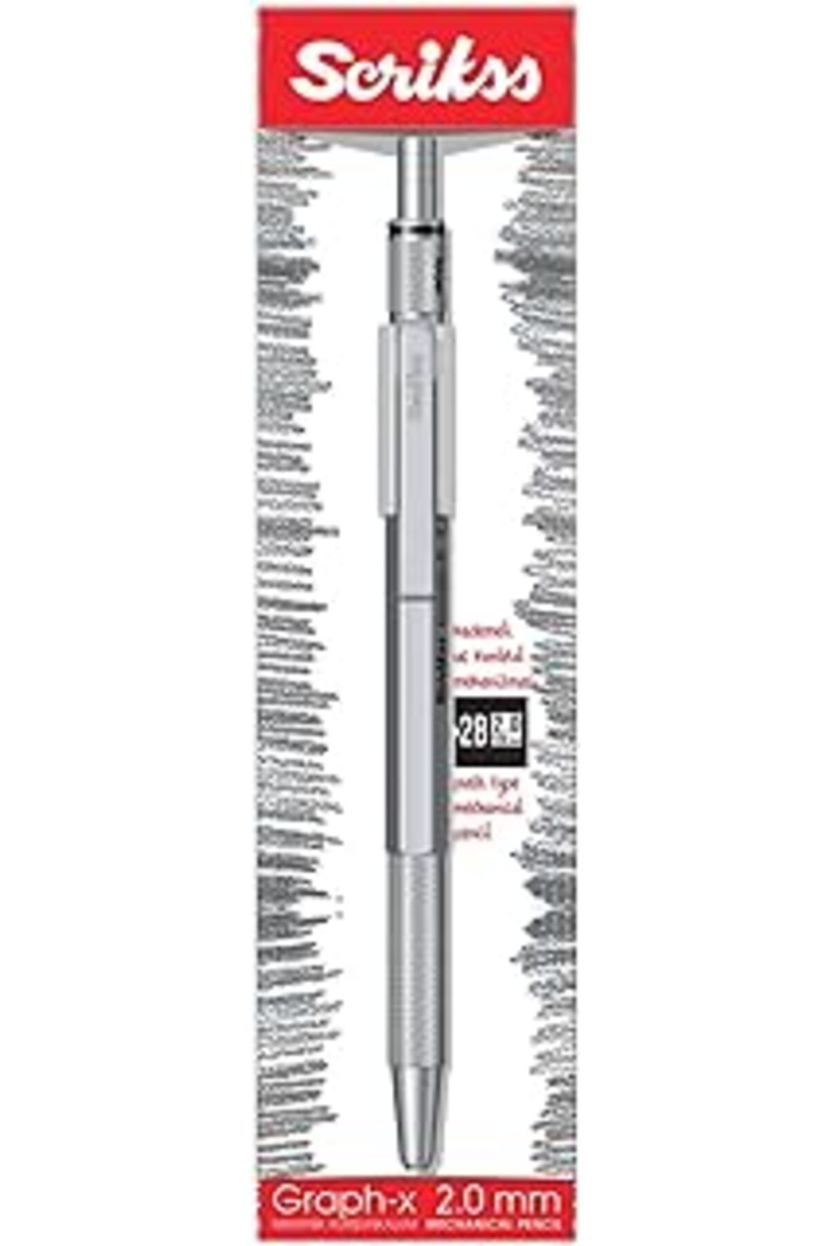 Pazarcan Scrikss Office Graphx Mekanik Kurşun Kalem Saten Gri 2 Mm