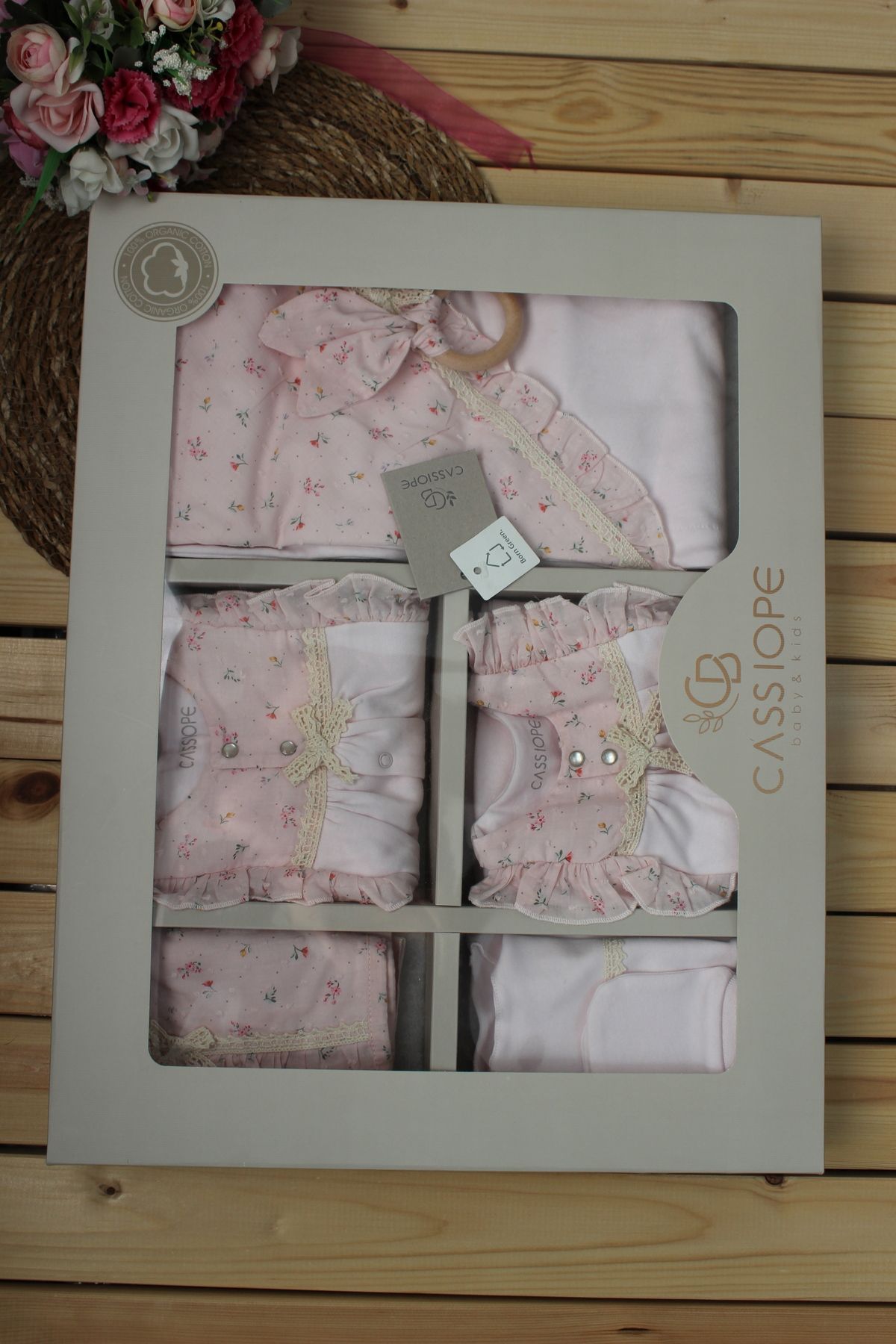 Kız Bebek Çiçekli 10'lu Hastane Çıkışı ( Yenidoğan - 50 Cm)
