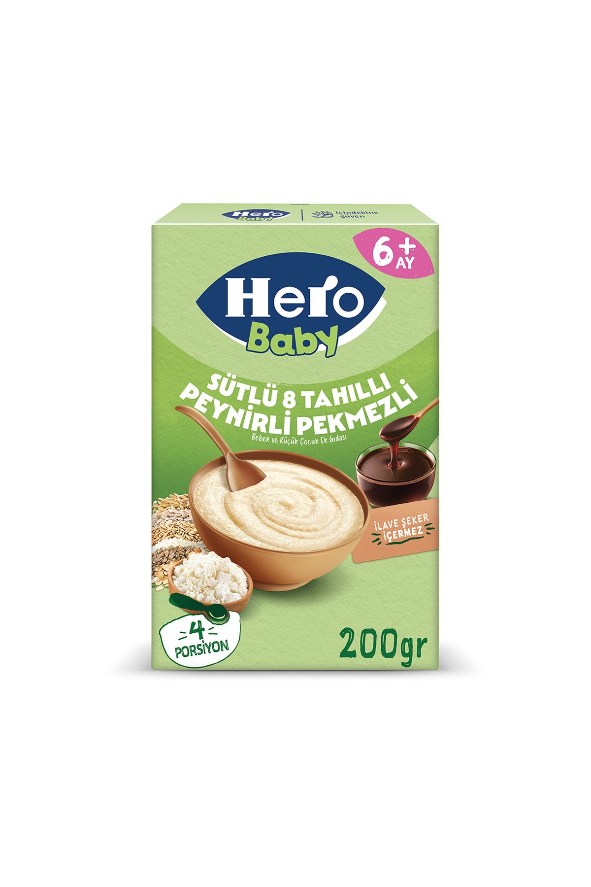 MATMEL Hero Baby Sütlü 8 Tahıllı Peynirli Pekmezli Ek Besin 200 G