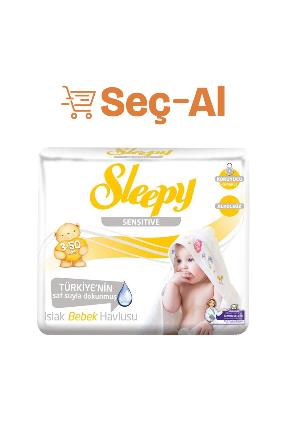 Sleepy Sensitive Islak Havlu 3 x 50'li