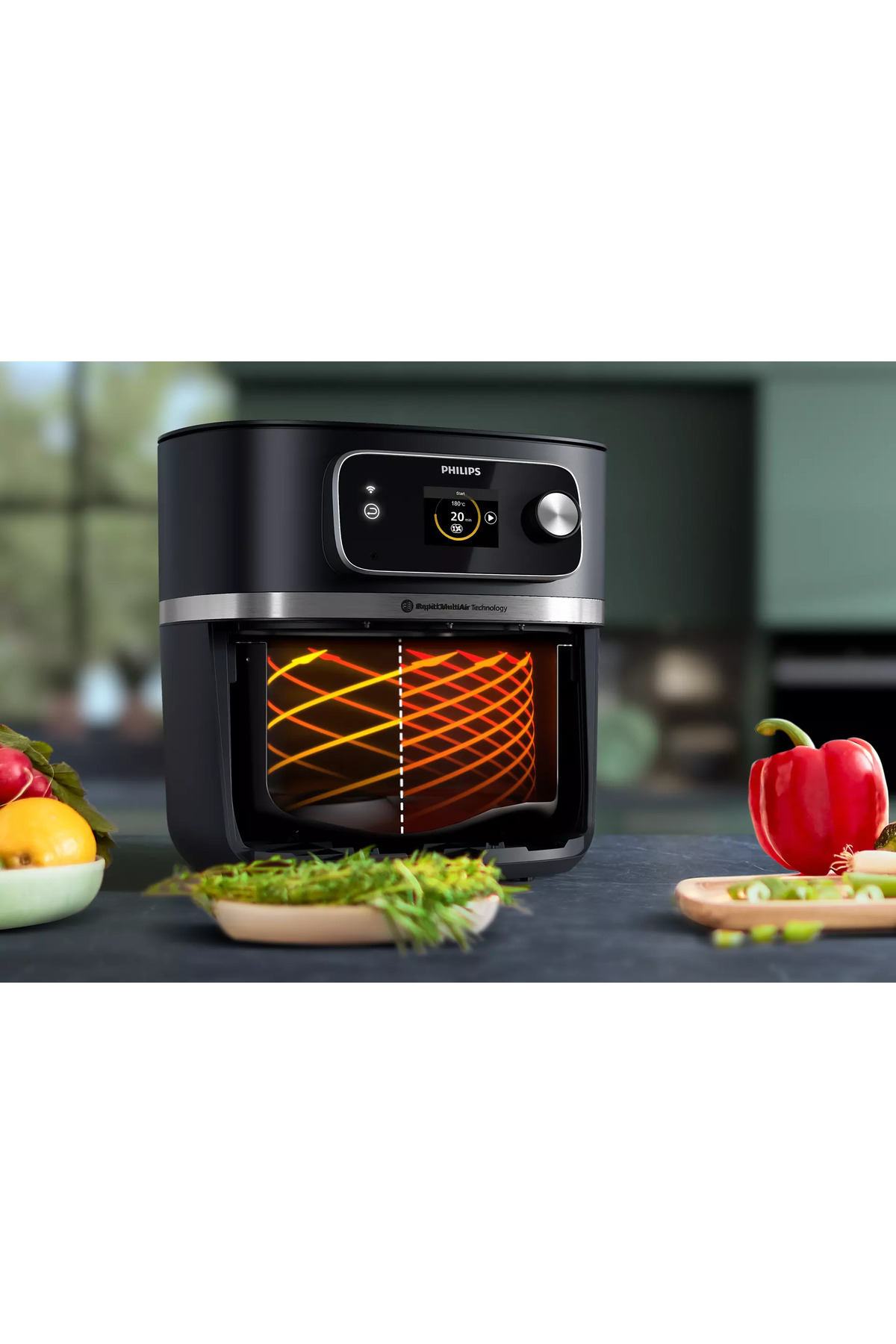 Philips 8,3 Lt Wi-Fi Android-Ios Uyumlu Rapid Combiair Xxl Hızlı Pratik Premium Airfryer 2200W Siyah