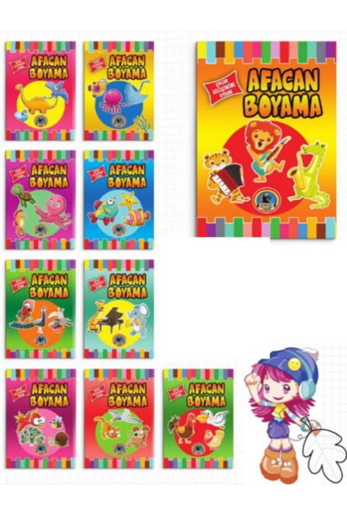 Karma Kitaplar Afacan Boyama (10 Kitap Takım)