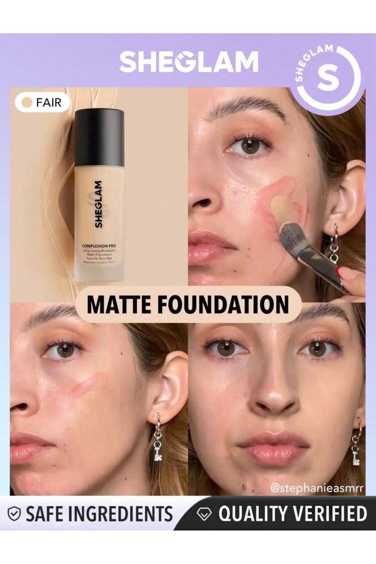 SHEGLAM complexion pro long lasting breathable matte foundation-FAIR