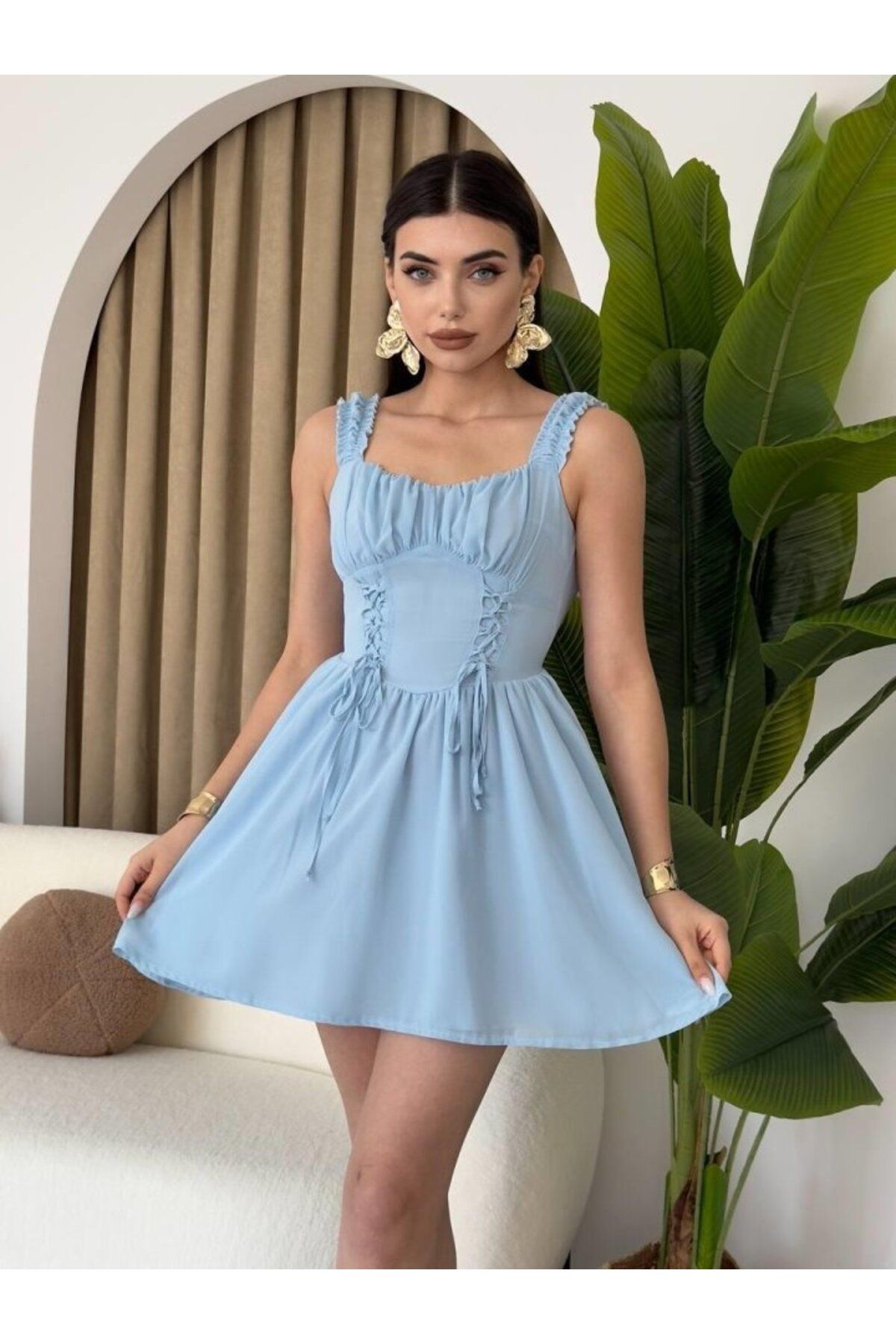 meisa Aria Büzgü Askılı Elbise