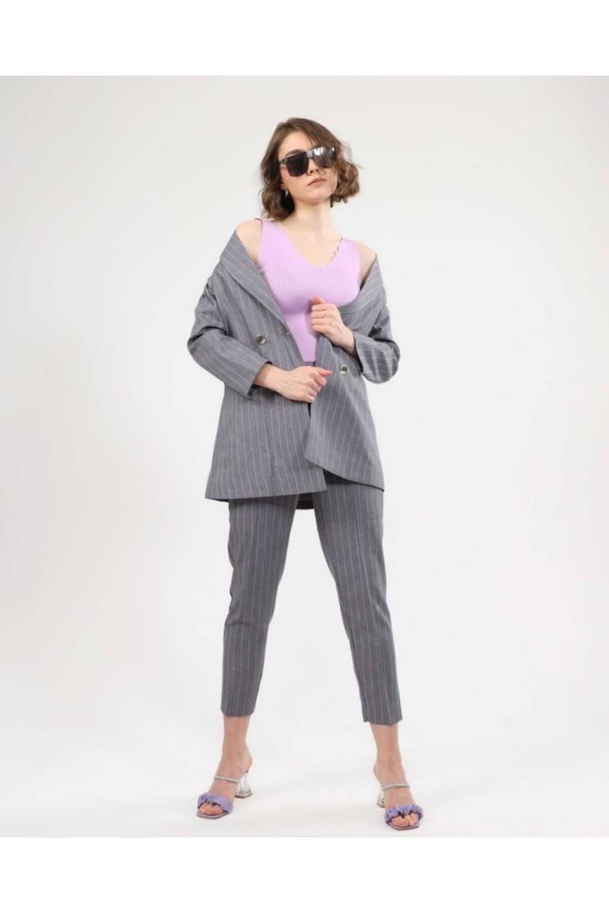 Simala-Four Button Striped Jacket 1