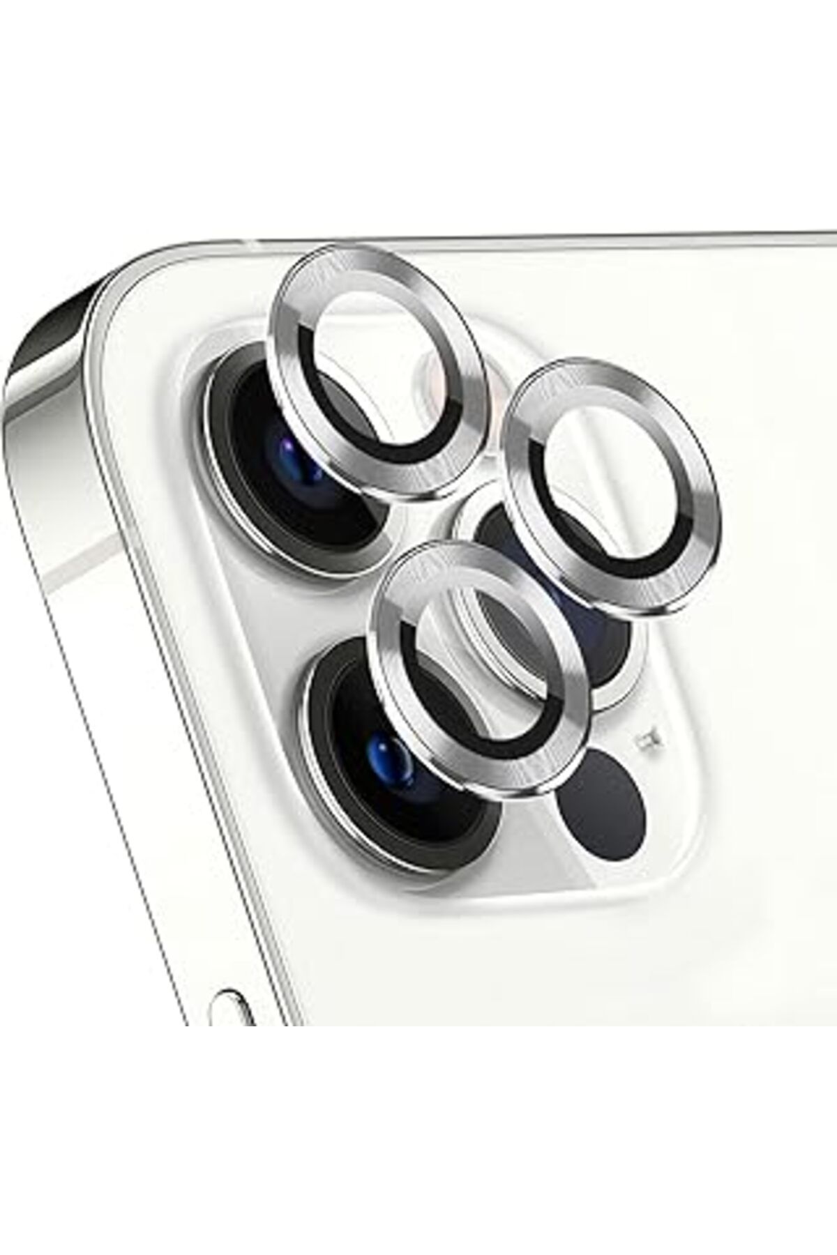 Qedii Microsonic Ekran Koruyucu Apple Iphone 15 Pro Max Için Tekli Kamera Lens Koruma Camı Gümüş [ıphone