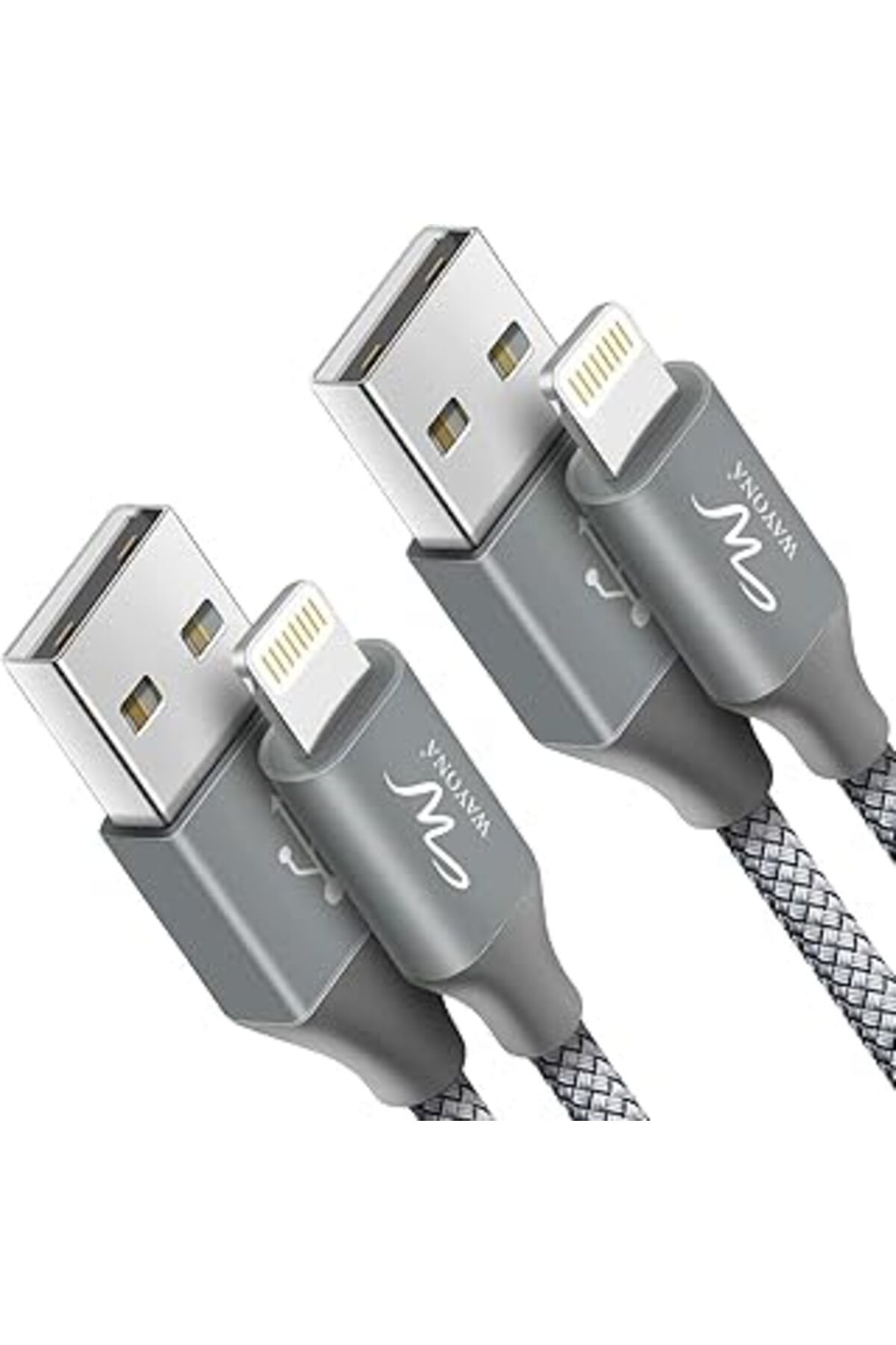 jupiter global bazaar Wayona Naylon Örgülü (2'Li Paket) Lightning Hızlı Usb Veri Kablosu, Hızlı Şarj Kablosu, Iphone, Ipa