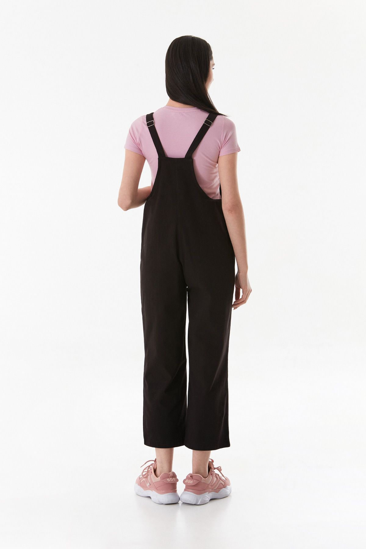 Fulla Moda-Teddy Bear Embroidered Strappy Jumpsuit with Front Pocket 4