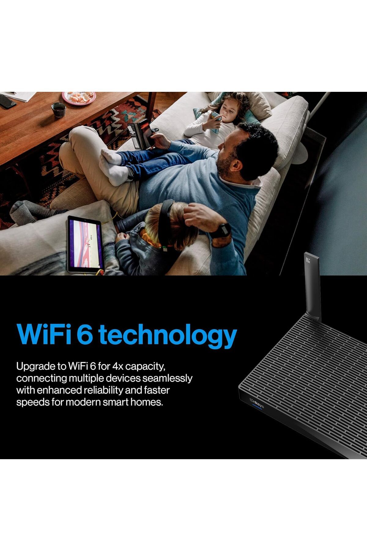 Linksys-Mesh WiFi 6 Router | Connect 35+ Devices | Up to 2,700 Sq Ft | Speeds of up to 5.4 Gbps | LN 7