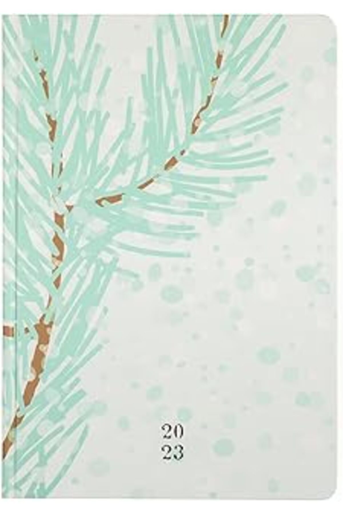 Hepta Collection-Lotus 17X24 cm Pine Tree Patterned Meteksan Weekly Agenda - 128 Sheets, Hard Cardboard Cover 1