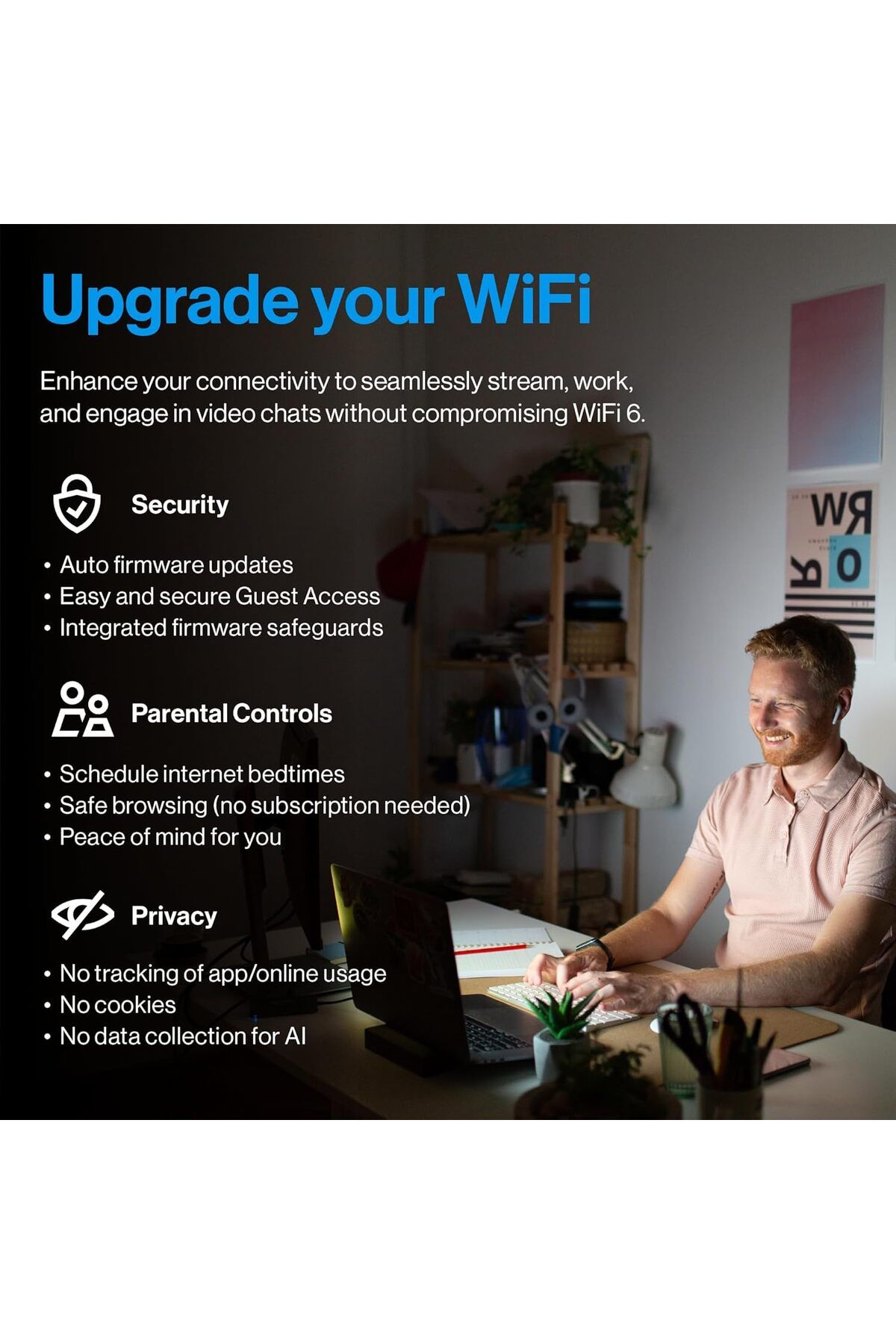 Linksys-Velop Micro Mesh WiFi 6 Node Dual Band AX3000 - Cognitive Mesh System with 2.5 Gbps True Gig 3
