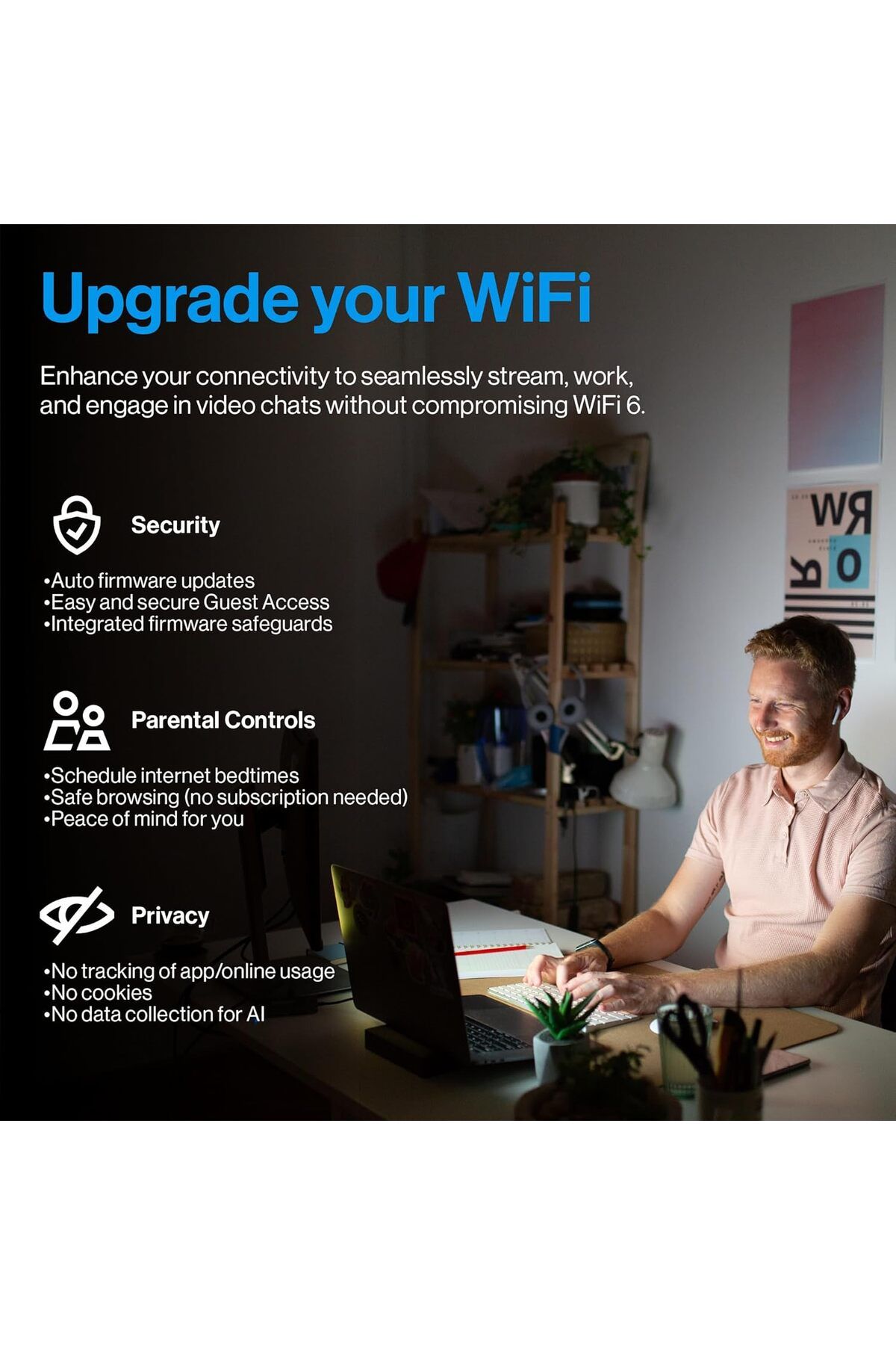 Linksys-Mesh WiFi 6 Router | Connect 35+ Devices | Up to 2,700 Sq Ft | Speeds of up to 5.4 Gbps | LN 4