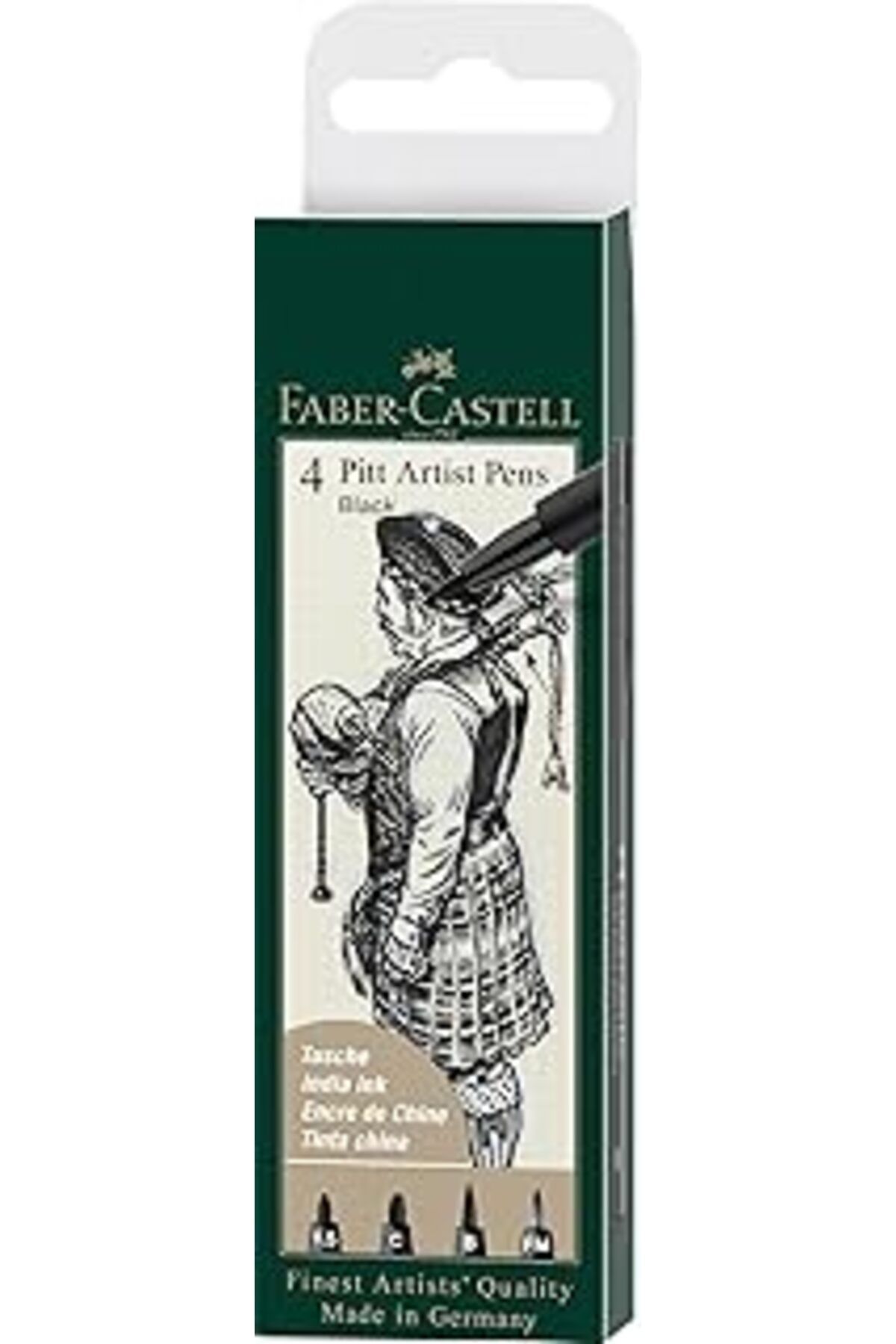 DENİZBİLİŞİM Faber-Castell Pitt Artist Pen Çizim Kalemi 4'Lü, C 199
