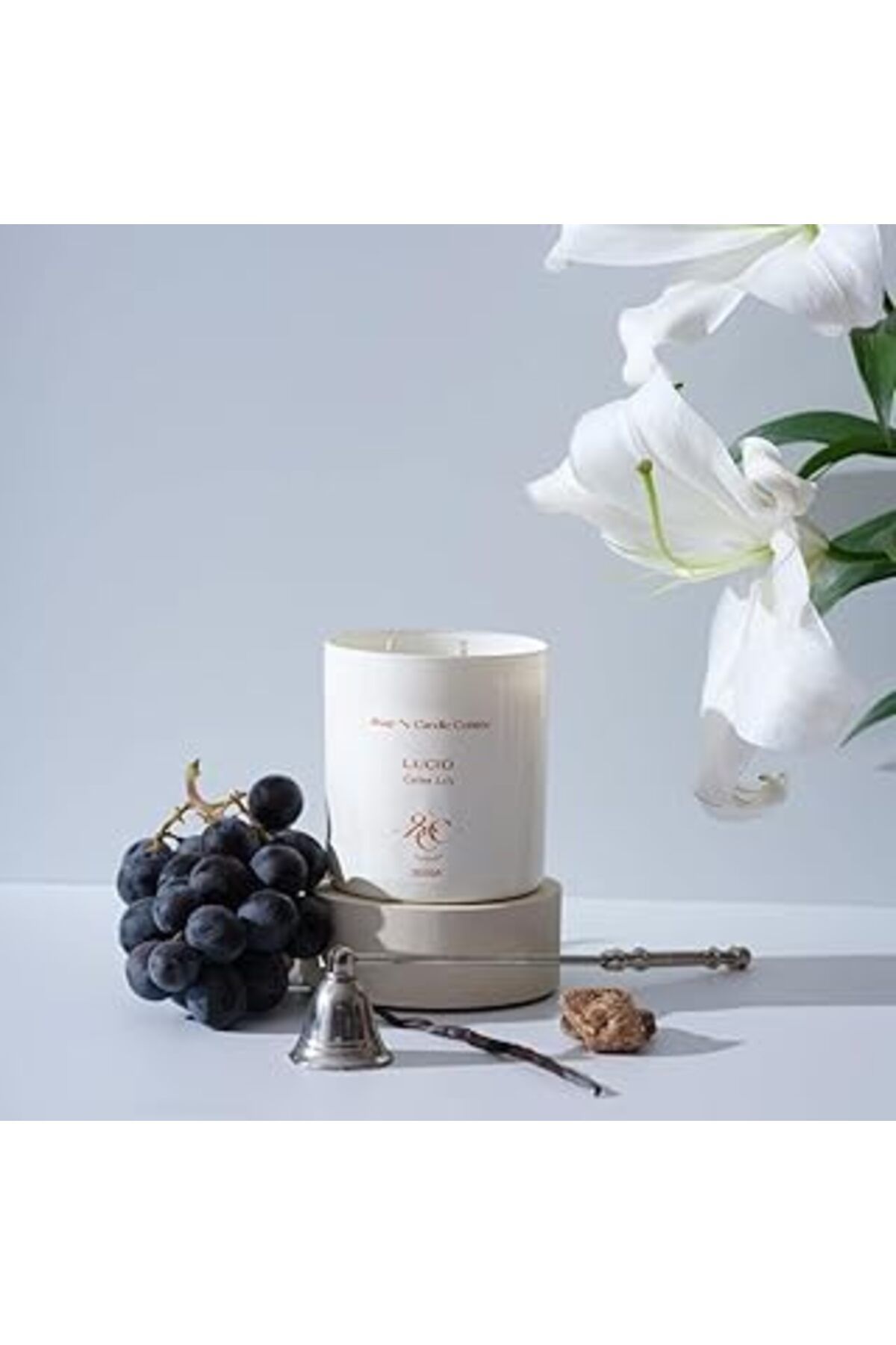 NETWORK ART Soap And Candle Cuisine El Yapımı Soya Mumu, Cotton Lily Kokulu Ekru Cam Mum,%100 Vegan, Eco-Friend