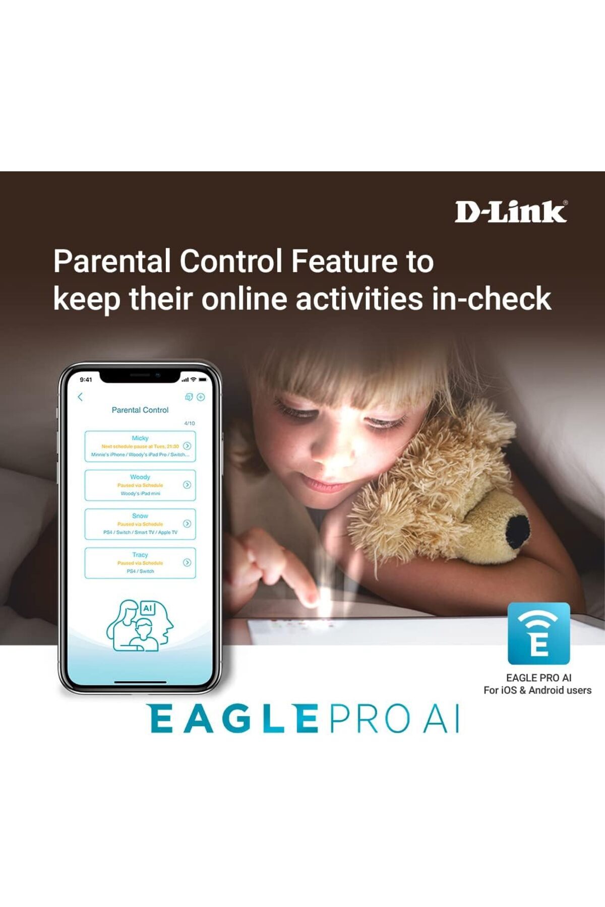 D-Link-R04 N300 Eagle PRO AI Advance Parental Control Router with Voice Control Assistant (Alexa & G 5