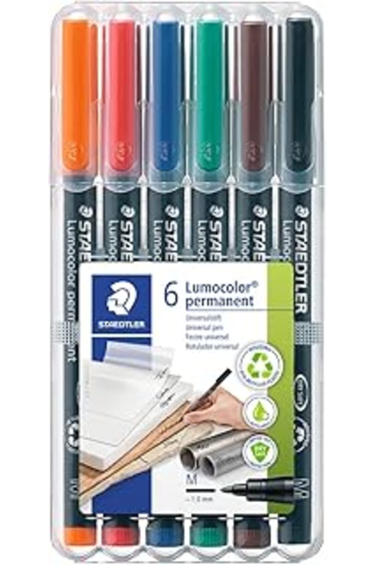 NETWORK ART Staedtler 317 WP6 – asetat kalemi Permanent M 6'lı