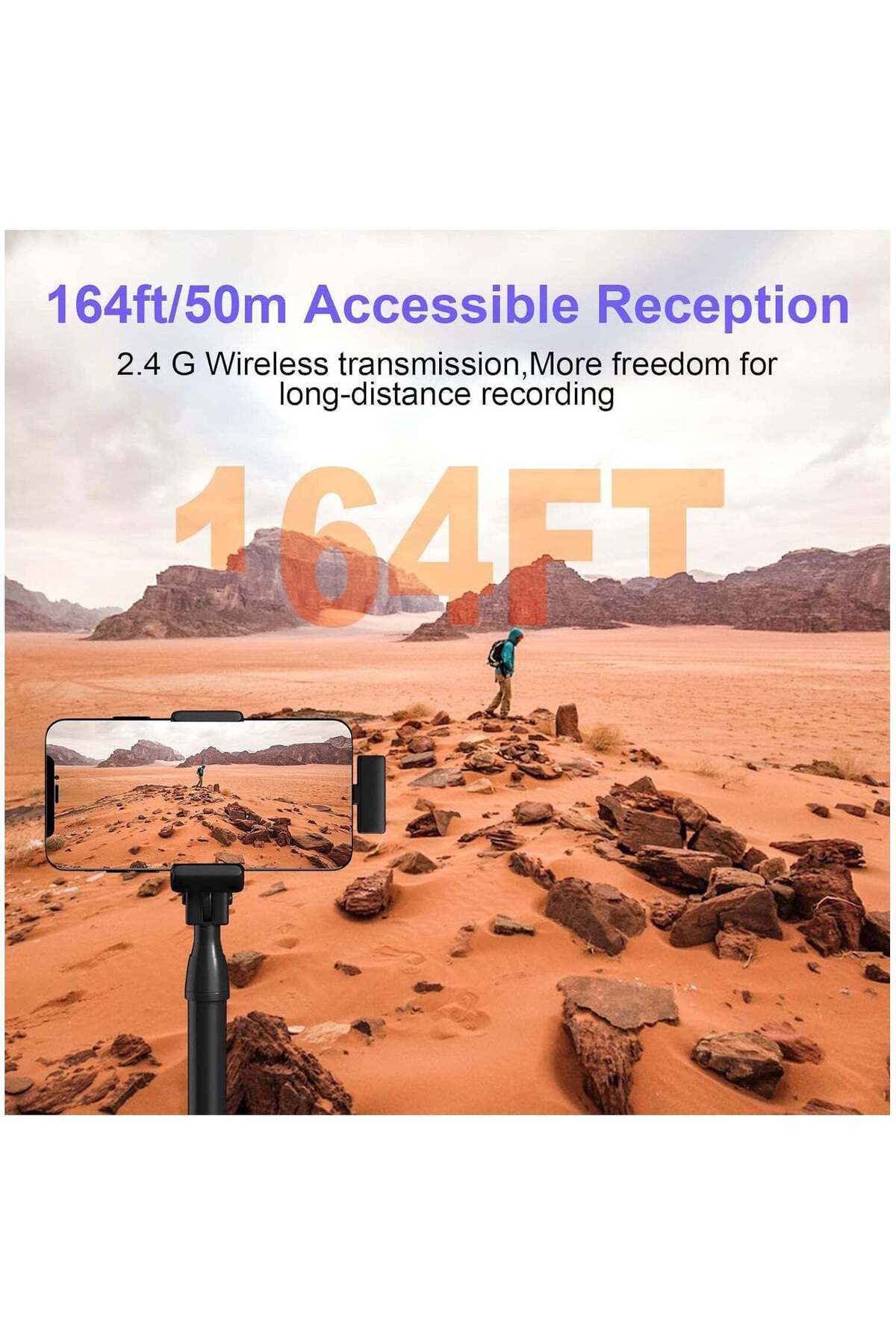fulina-Wireless microphone, 48 hours of battery life, charging case, suitable for interviews and podcasts 4