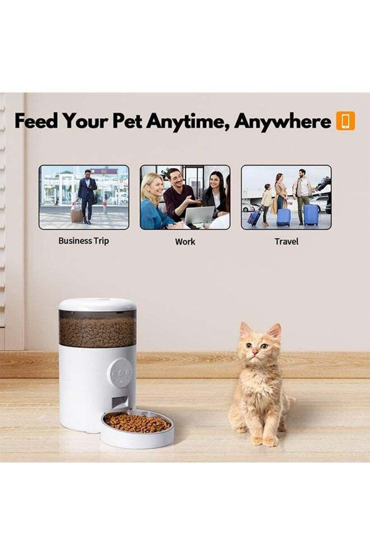 COOYA-Automatic Cat Food Dispenser,Timed Quantitative Feeder,Moisture-Proof Design (With App Control) 5