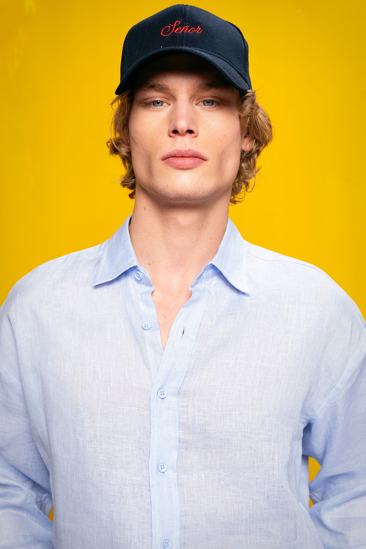 GIESTO-100% Linen Blue Shirt 2