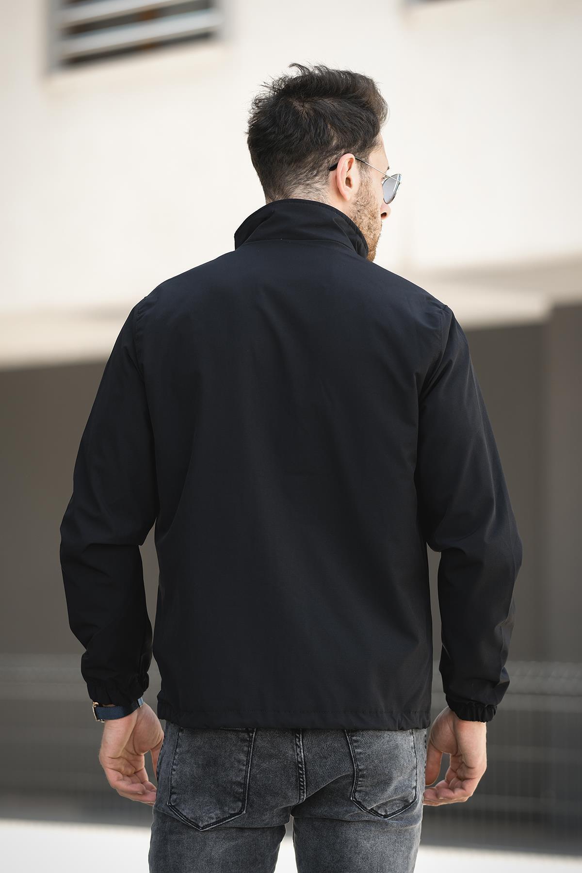 Oksit  Juan Slim Fit Su İtici Bağcık Detaylı Kapüşonlu Erkek Mevsimlik Mont Yağmurluk - Görsel 5