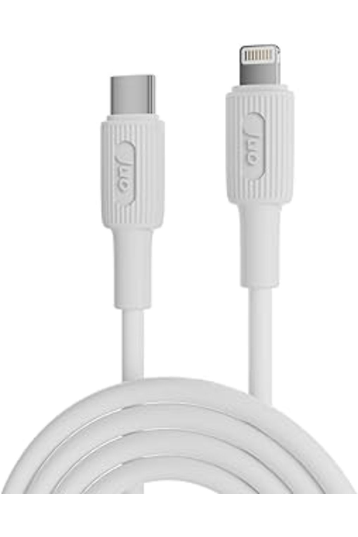 Pazarcan Juo 27W Usb Type-C To Lightning Iphone Ipad Silikon Hızlı Şarj Ve Data Kablosu Beyaz 2 Metre