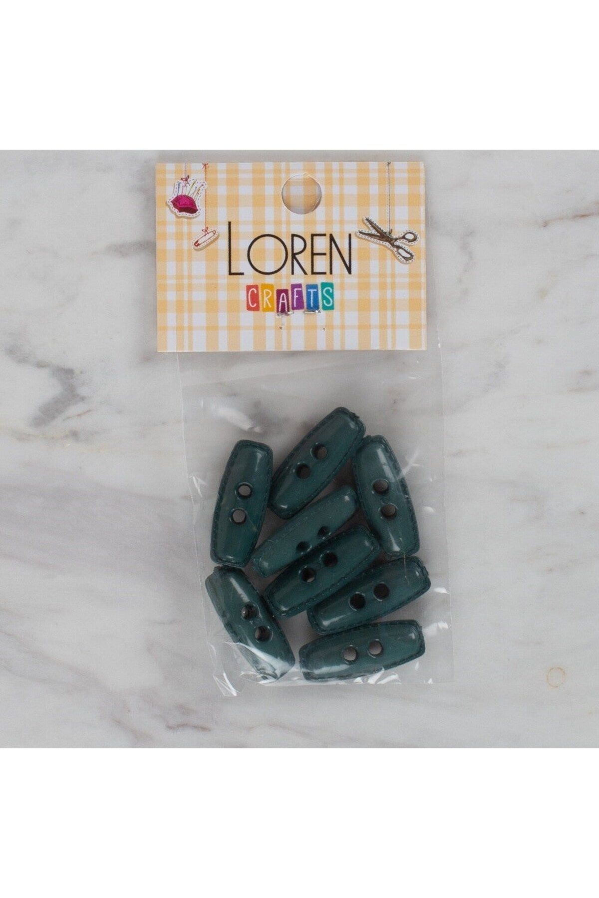 blueb Loren Crafts yeşil 8 li çoban düğmesi - 91