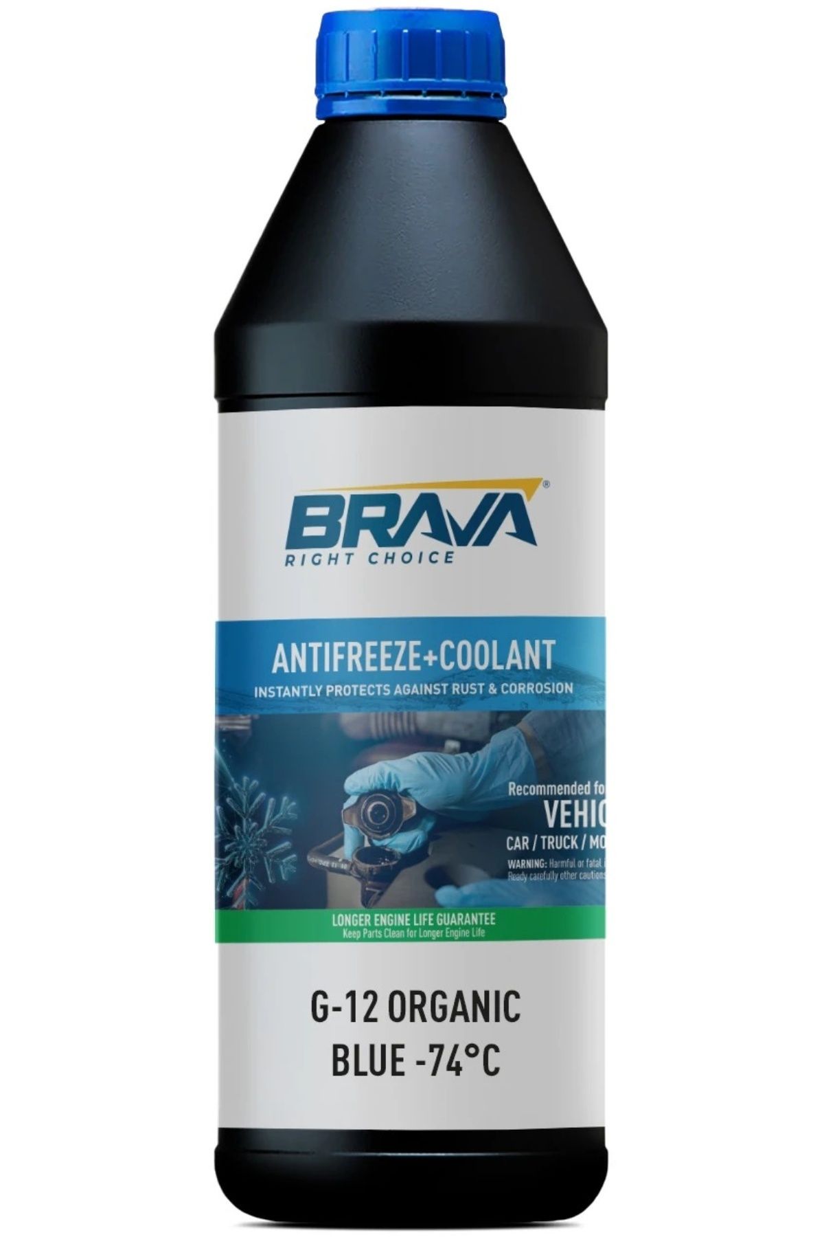 Brava ORGANİK 1 LT G-12 ANTİFRİZ MAVİ -74°C