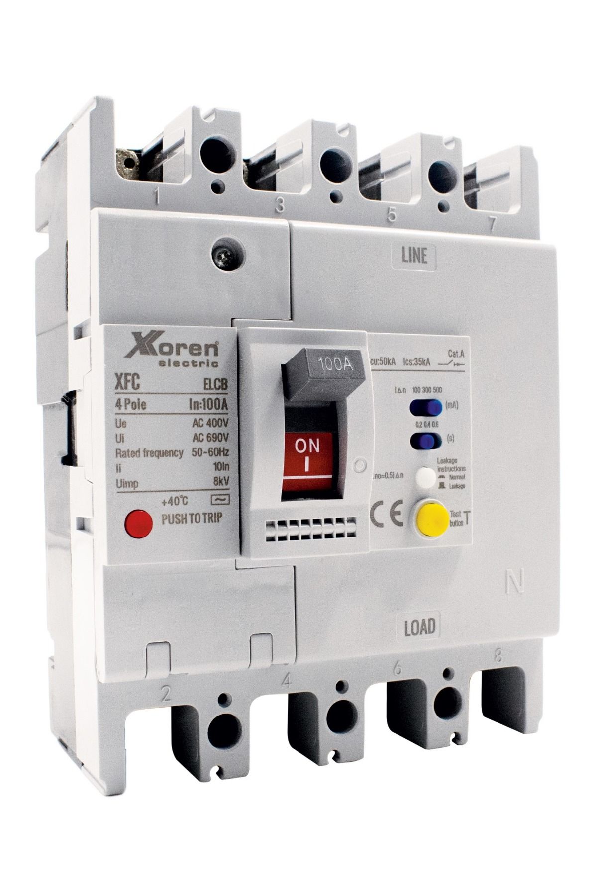 xkoren 4X160A 35KA Kaçak Akım Korumalı Kompakt Şalter XFC-250-4P-160A