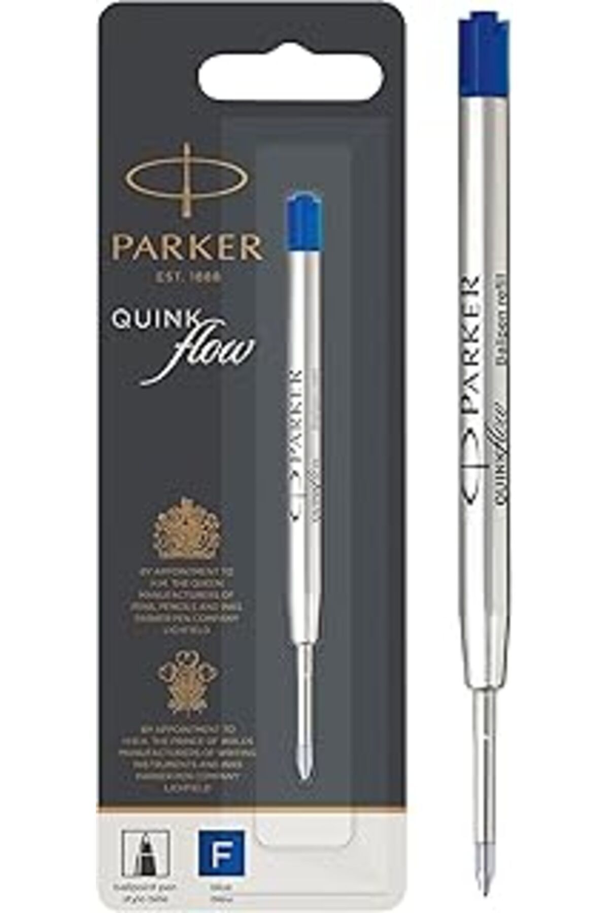 NZM TİCARET Parker 1950368 Quinkflow Tükenmez Kalem Yedeği, İnce Uç, Mavi