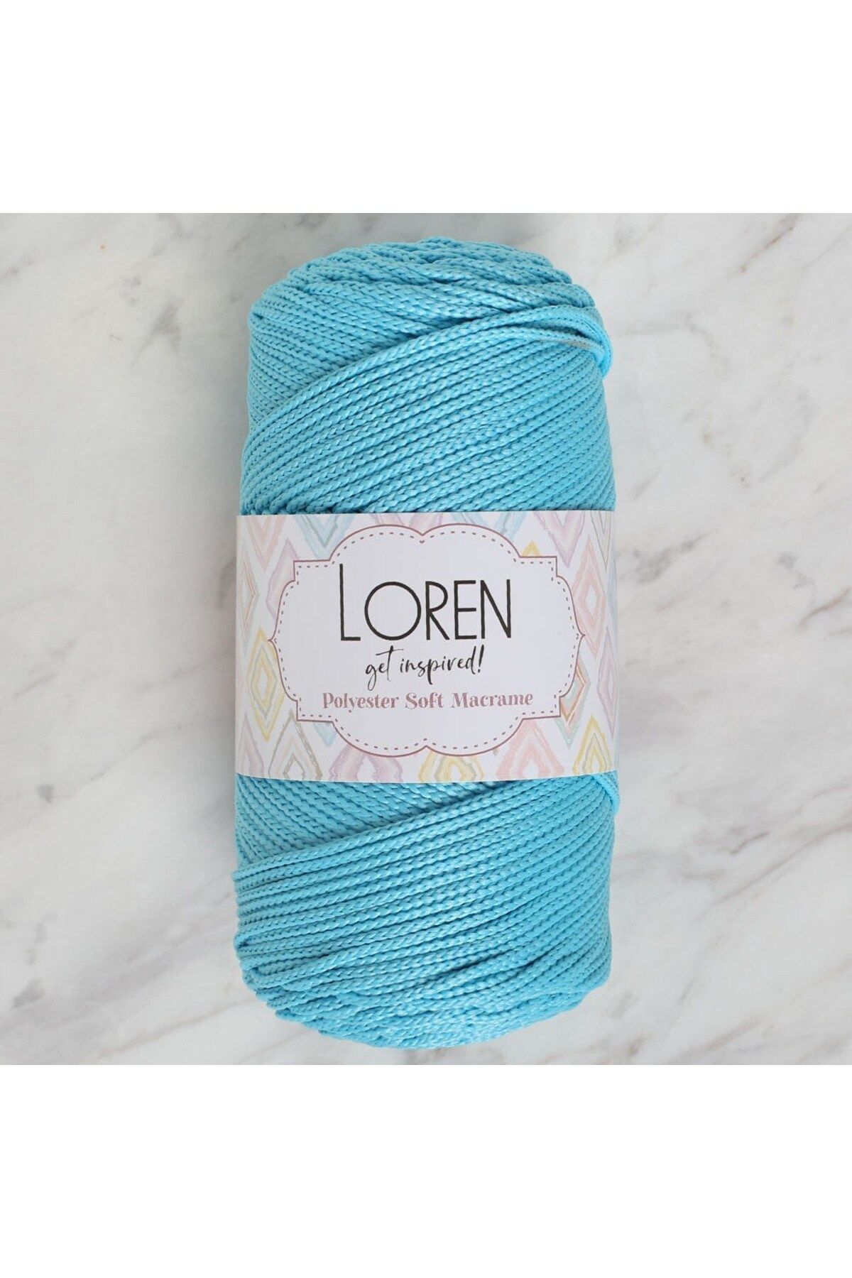 Nurum E Tİcaret Loren Polyester Soft Macrame Turkuaz El Örgü İpi - LM045 - 34447