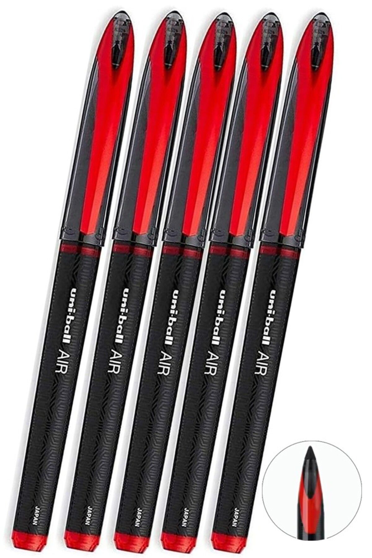 Artlantis Kırmızı Pilot Kalem 5 Adet Uniball Air Mikro 0.5 mm Roller Pilot Kalem Uba-188-M Roller Uçlu Likit M