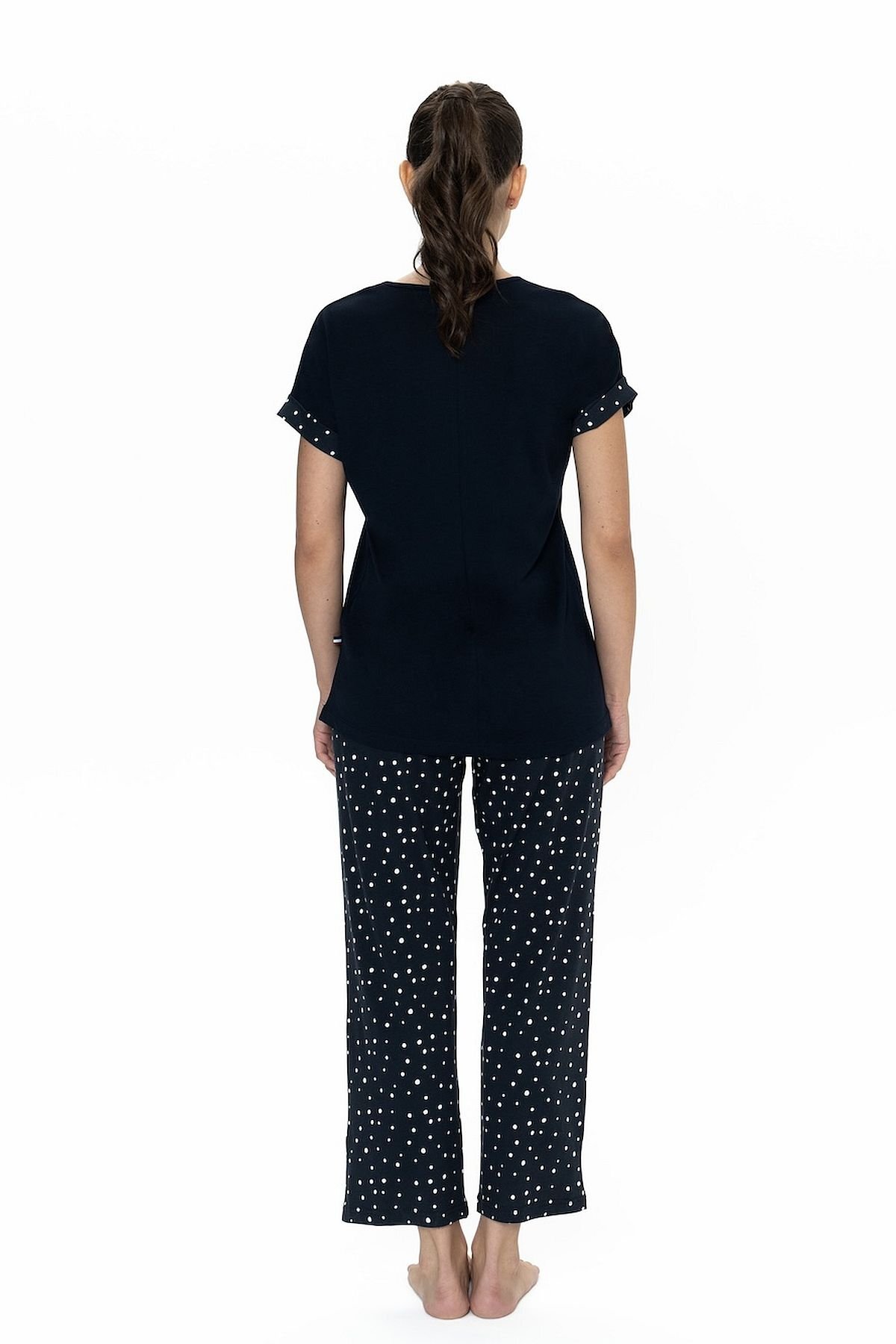 ست پیژامه زنانه آستین کوتاه یقه گرد U.S. Polo Assn. 20052 سرمه‌ای — 4