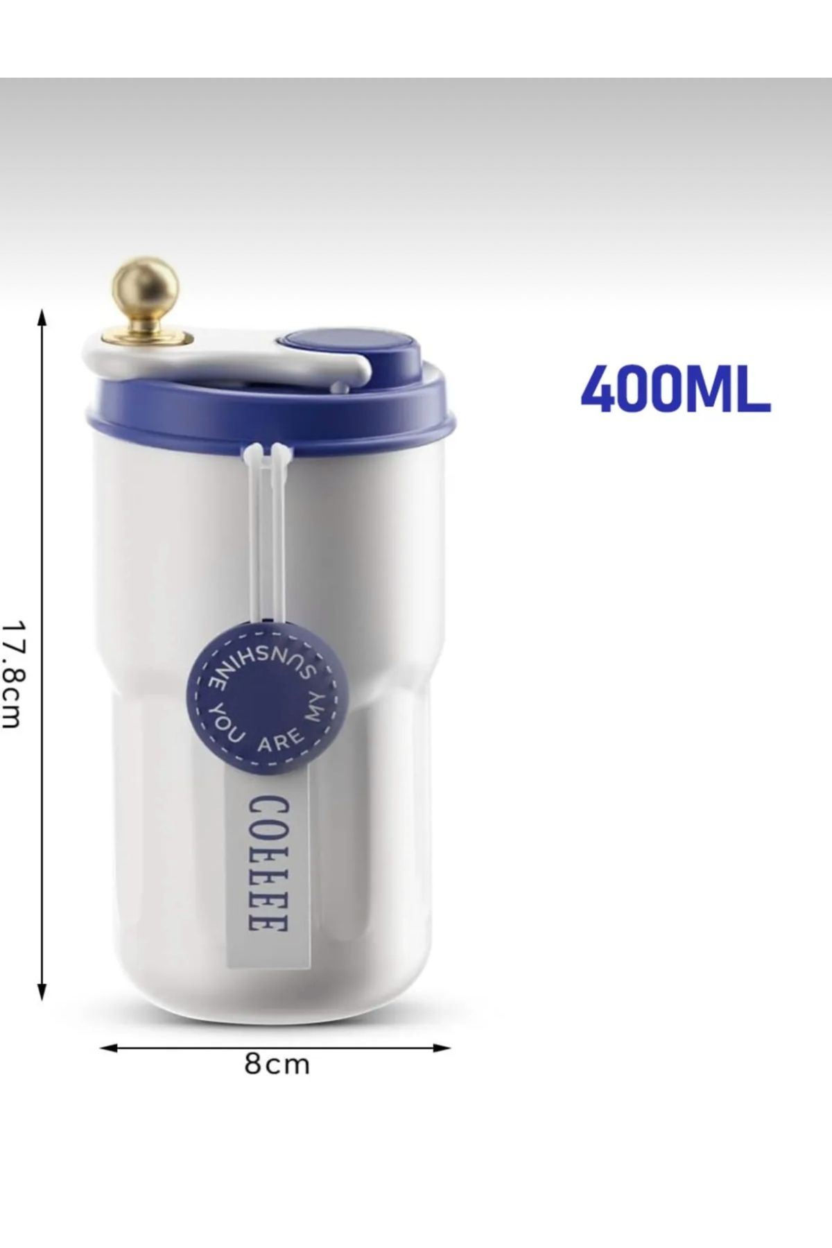 CEZVE HOME-Stainless Steel Thermal Insulated Thermos Mug with Digital Temperature Display 400 ml 6
