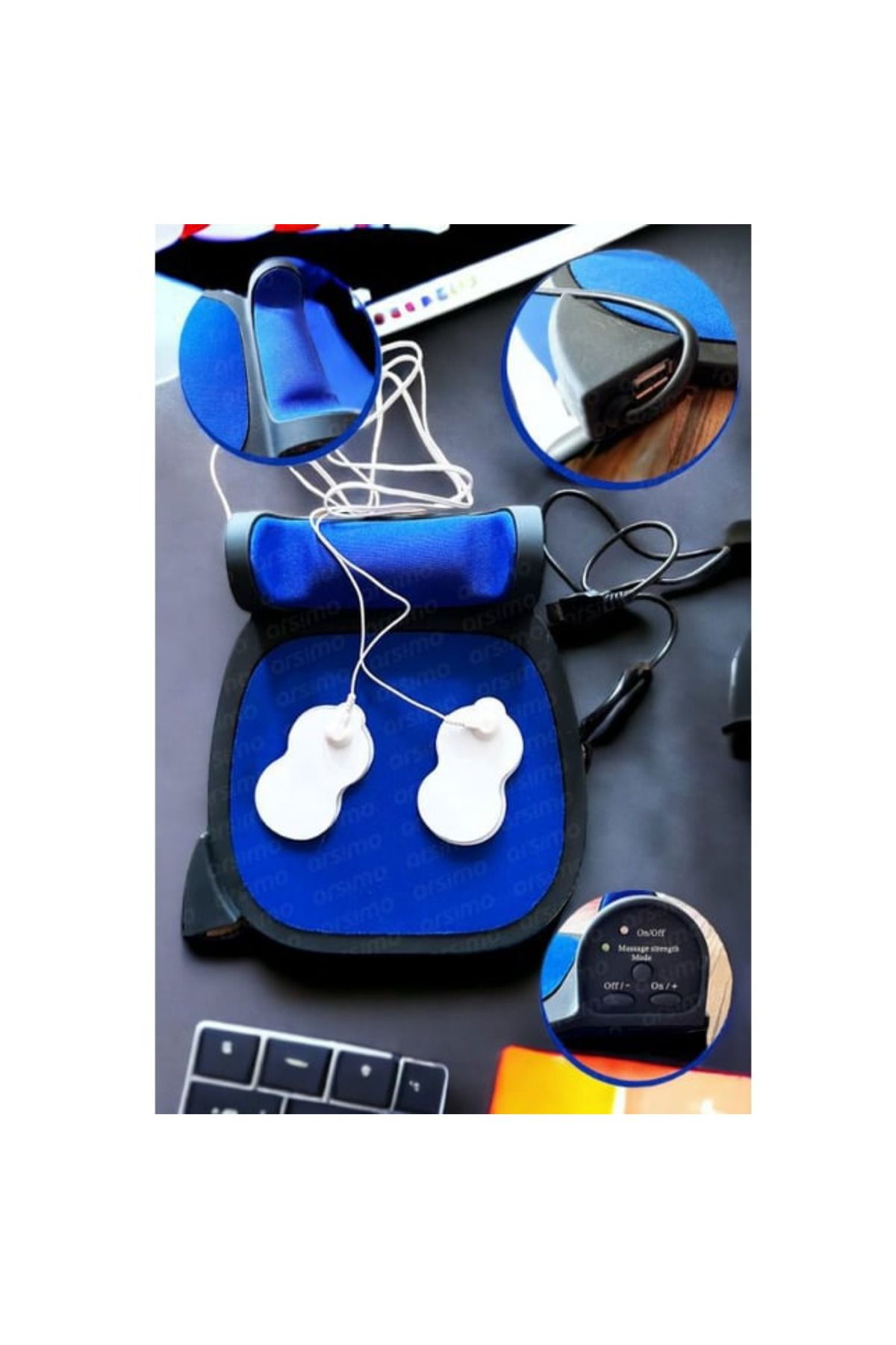 BYBKURUMSAL TvA-Wrist Supported Wrist Arm Massage Function Mouse Pad Set| USB Connected Mousepad Set 3