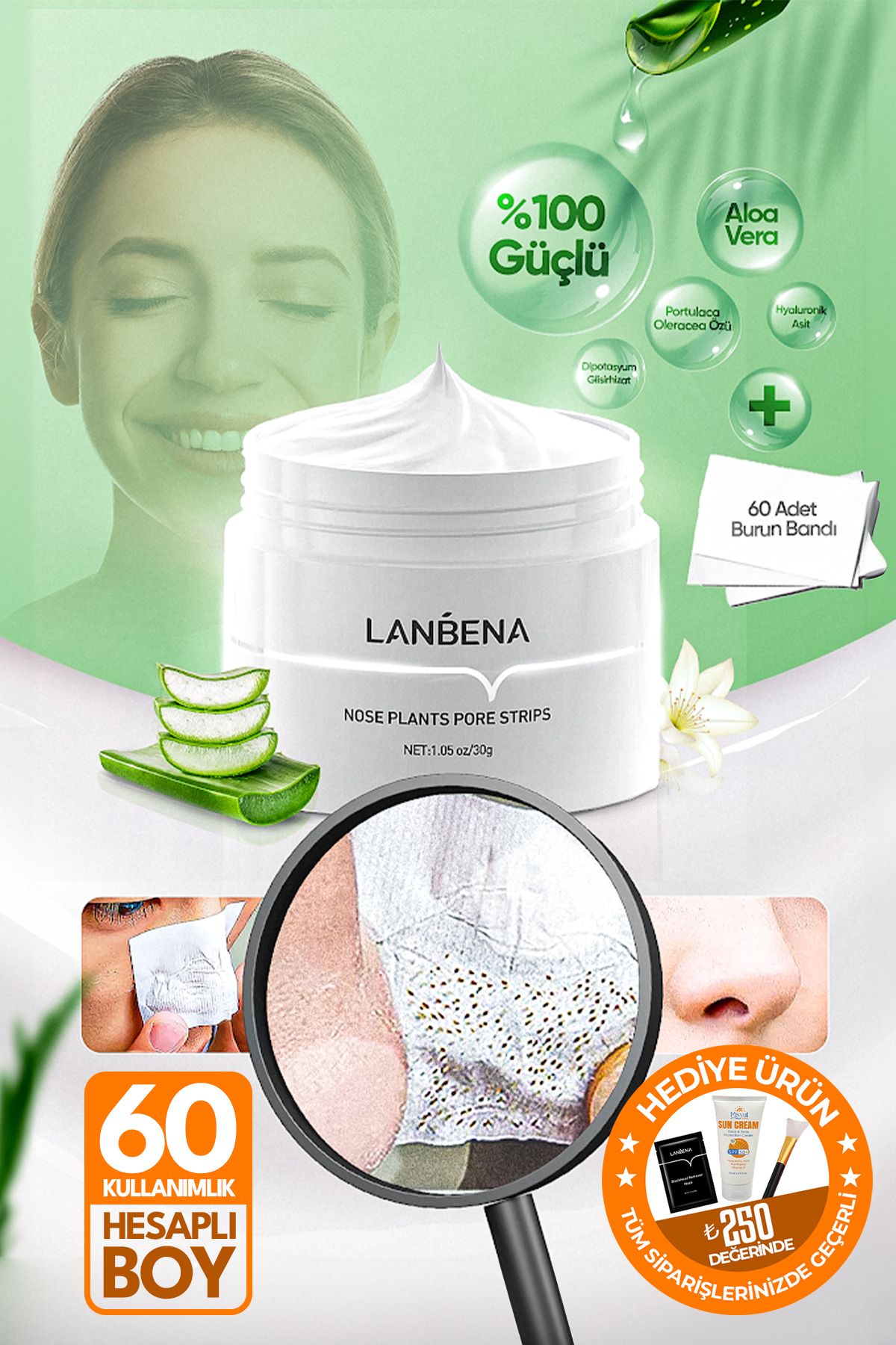 SADOER Siyah Nokta Bandı & Siyah Nokta Maskesi Nose Plants (LANBENA)