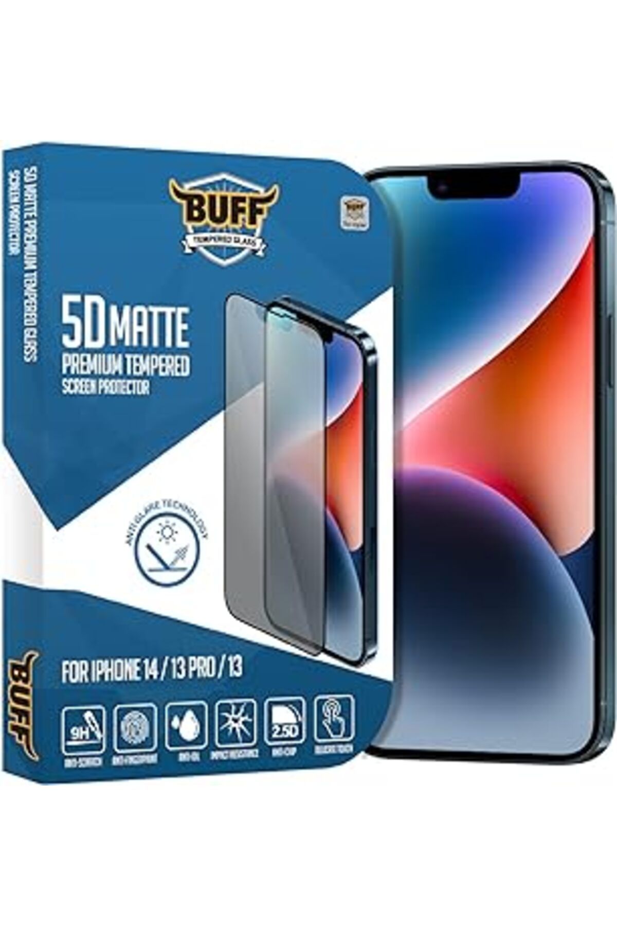 Qedii Buff Labs Iphone 14/13 Pro/13 5D Matte Ekran Koruyucu