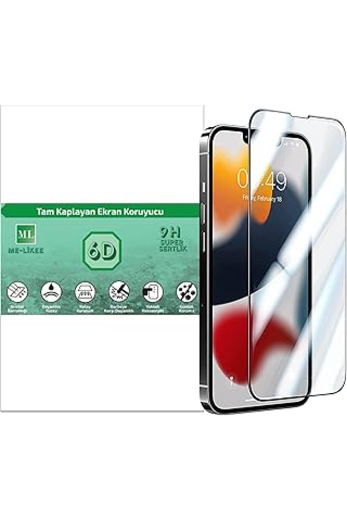 Qedii Me-likee Apple Iphone 14 Pro Max Için 6d Ekran Koruyucu Tam Kaplayan Kırılmaz Cam Full Cover Glas B