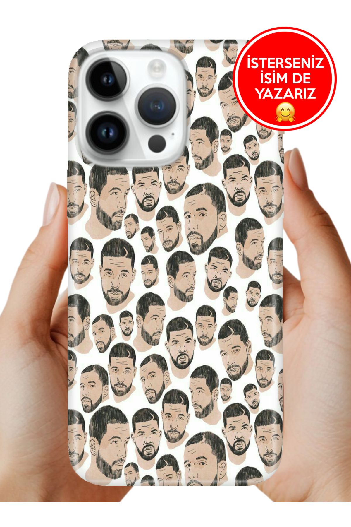 Cekuonline iPhone 16 Pro Max Kılıf FullCover Resimli Desenli Silikon Drake2377