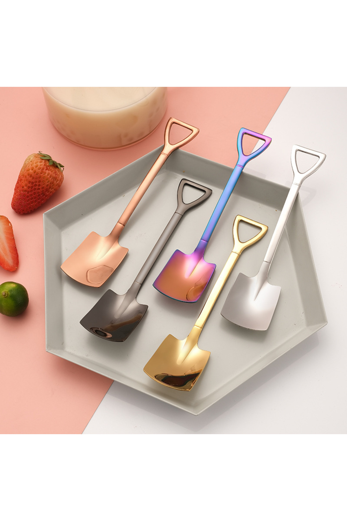 jojobebek Paslanmaz Çelik Kürek Tipi Kaşık (2 Adet), Çatal (1 Adet) + Saklama Kutusu fotoğrafı 2 (önizleme)