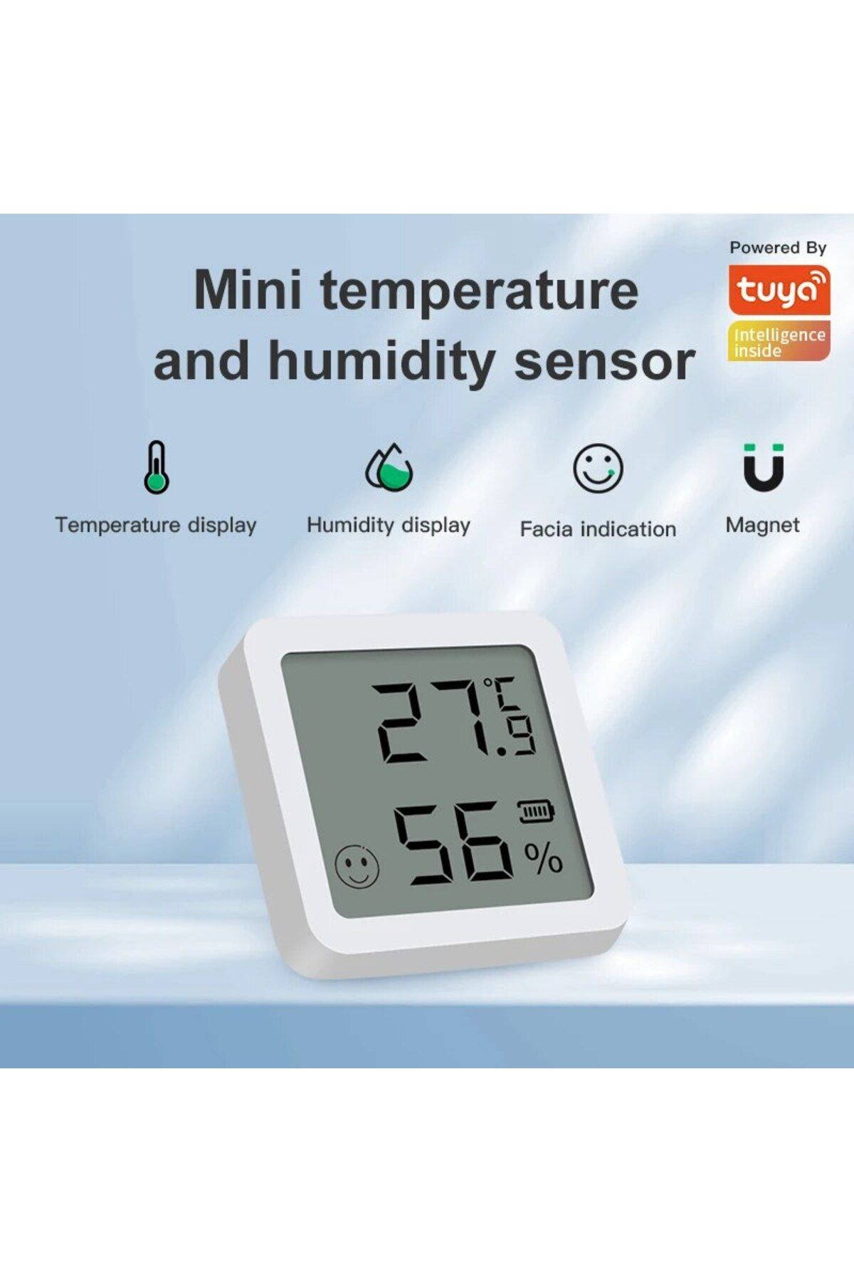 Choice-WHITE Mini Bluetooth Temperature Humidity Sensor with LCD Screen Smart Linkage Remote Control Thermo 2