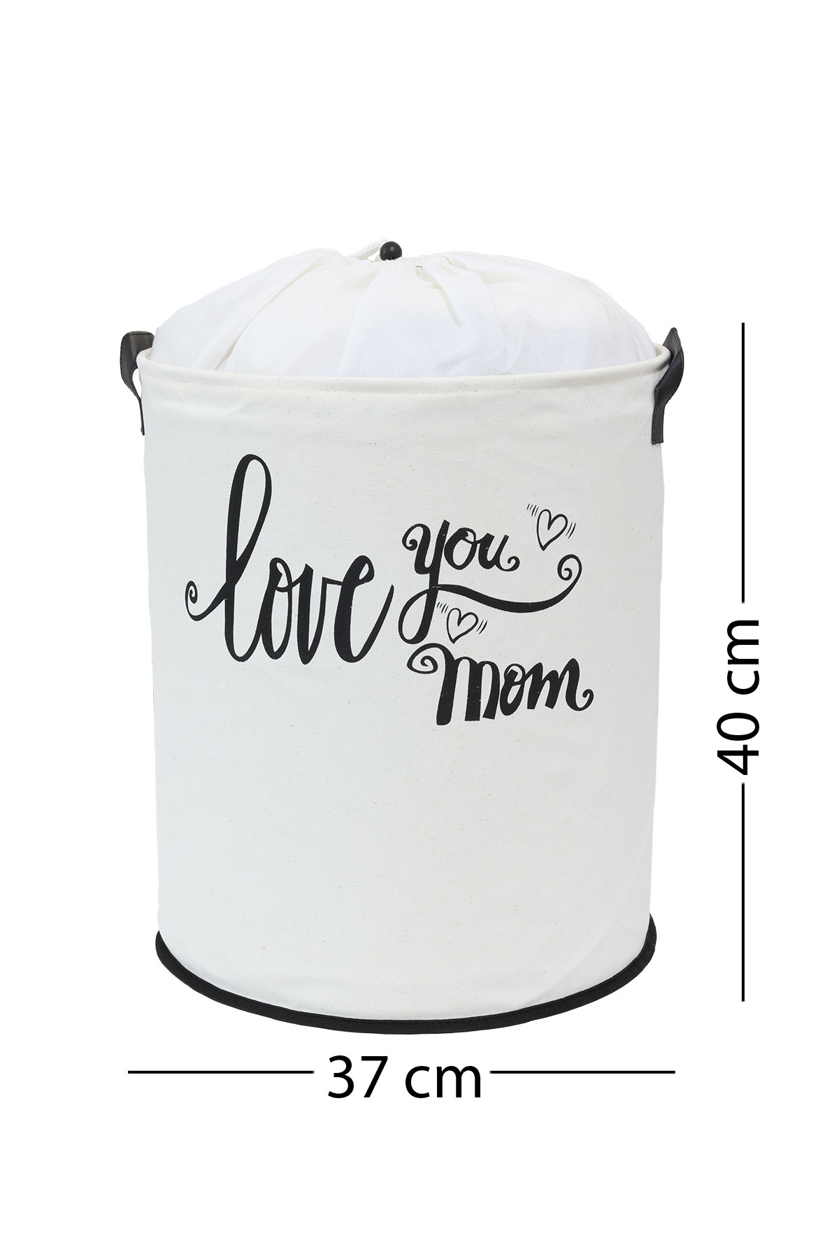 PRENDİ HOME-Love You Mom Printed - Drawstring Toy Storage Box 8