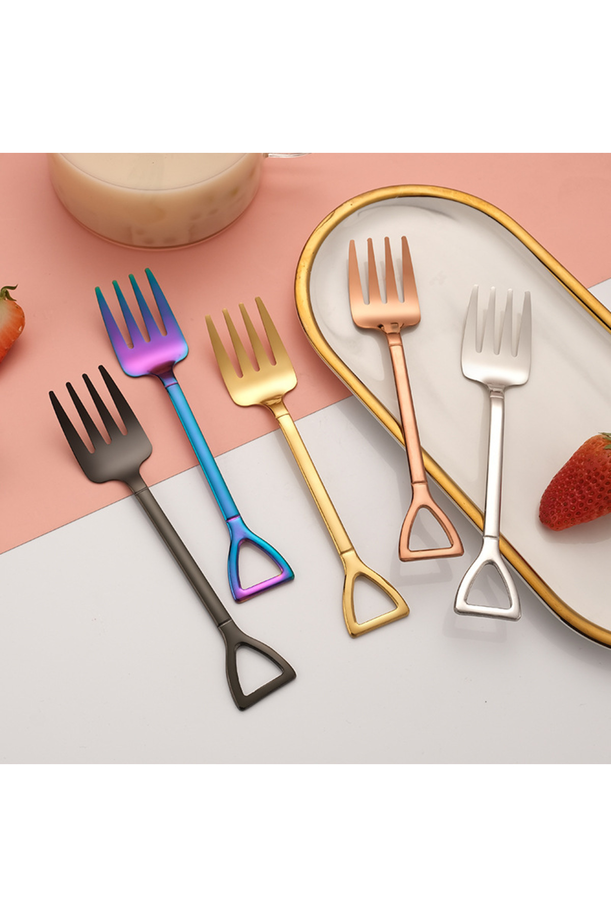 jojobebek Paslanmaz Çelik Kürek Tipi Kaşık (2 Adet), Çatal (1 Adet) + Saklama Kutusu fotoğrafı 3 (önizleme)