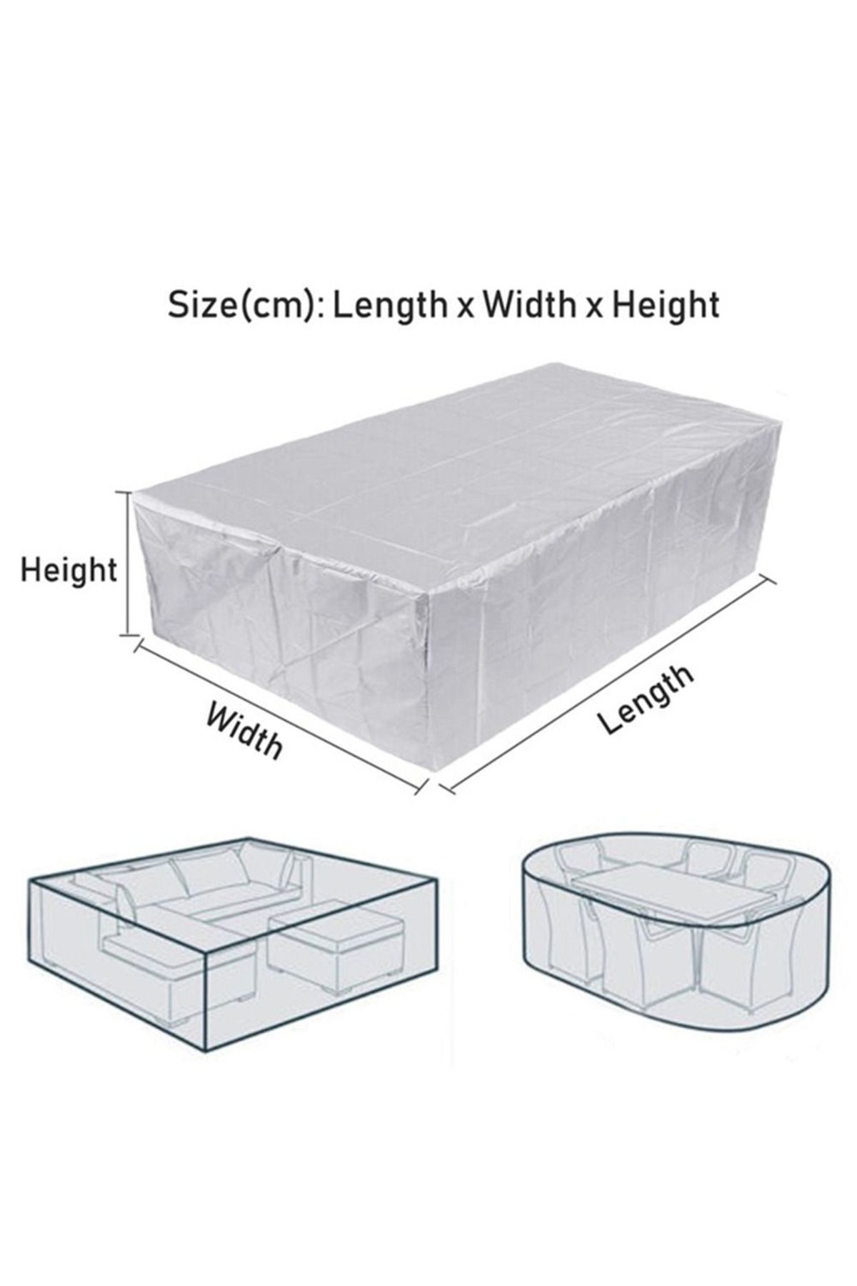 Choice-170X94X70cm Silver 210D Heavy duty Waterproof Patio Furniture Cover Rectangular Garden Rain Snow Out 1