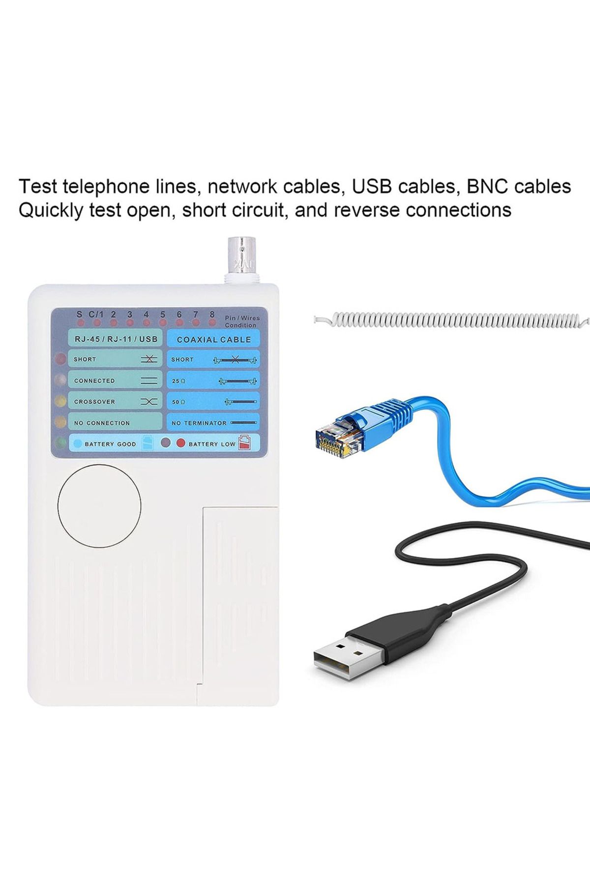 Ninth World-Professional Multi Function 4 In 1 Network Cable Tester Rj45/rj11/usb/bnc Lan Cable Cat5 Cat6 Wir... 4