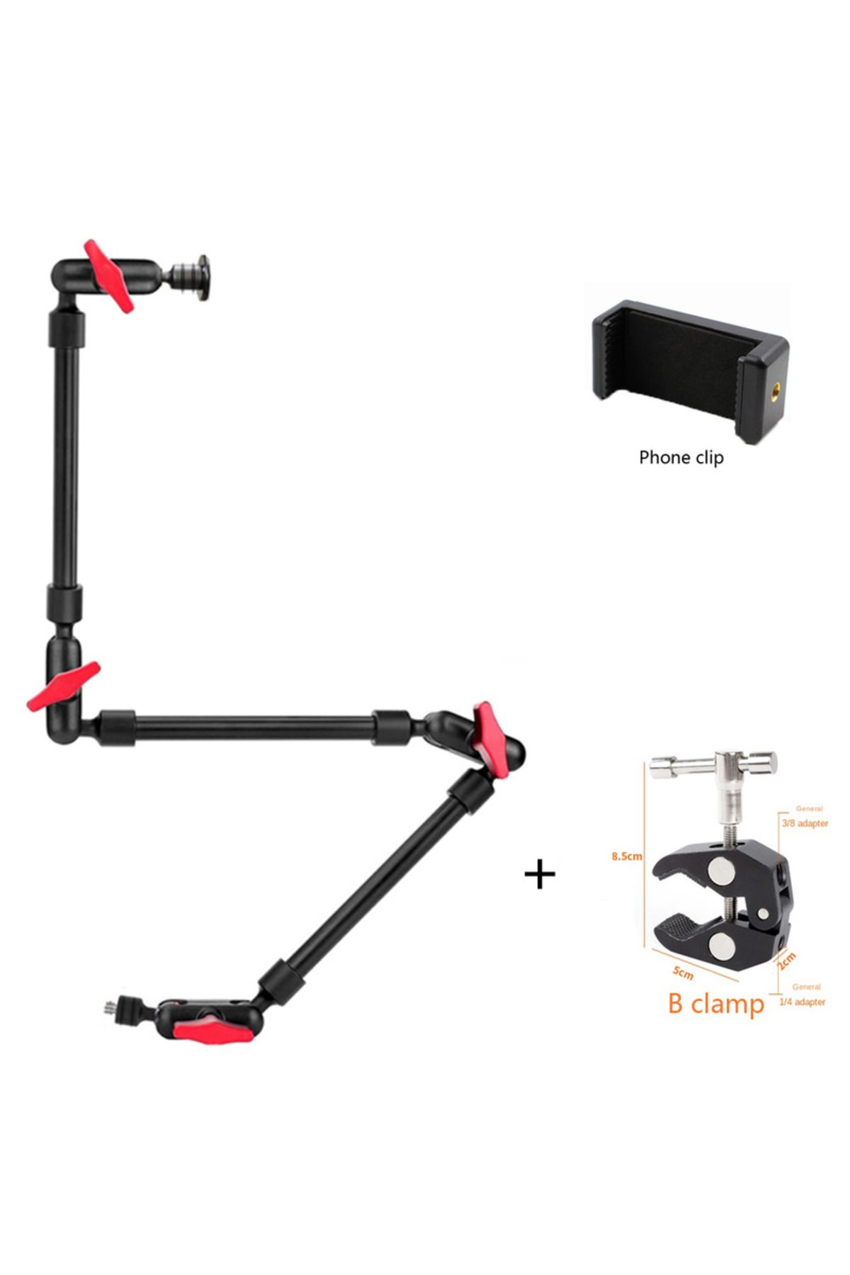 XMSJ-CK001-3-YAZU-SJJ Camera Magic Arm with Super Clip Bracket for Smartphone Camcorder Action Camera Cla 1